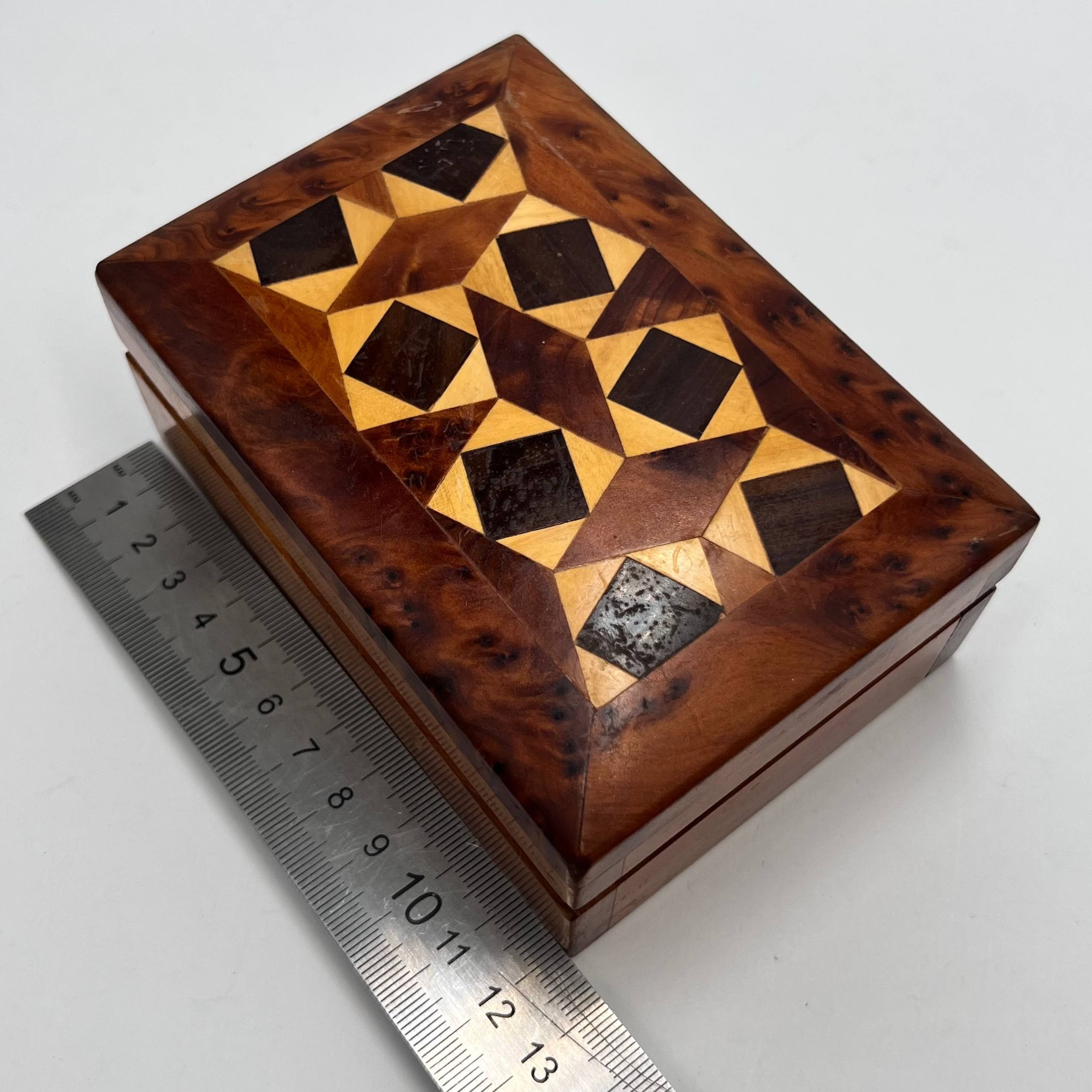 Vintage Vintage Soviet Wooden Box Karelian Birch Inlay Handmade Size ONE SIZE - 6 Thumbnail