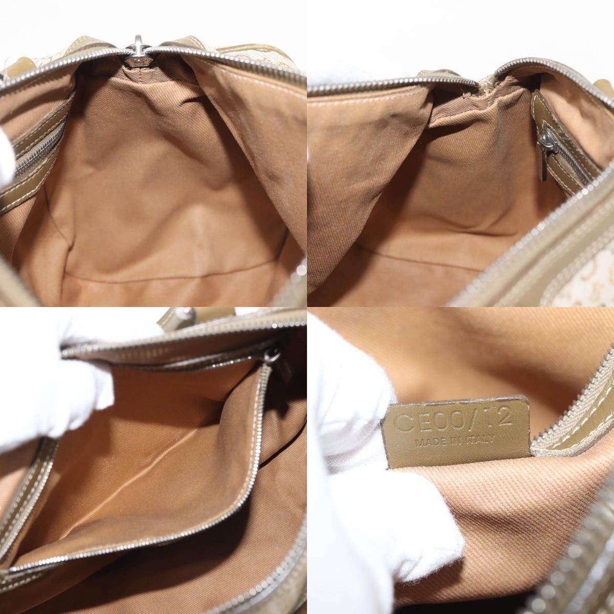 Celine CELINE C Macadam Canvas Hand Bag Beige Silver Size ONE SIZE - 12 Thumbnail