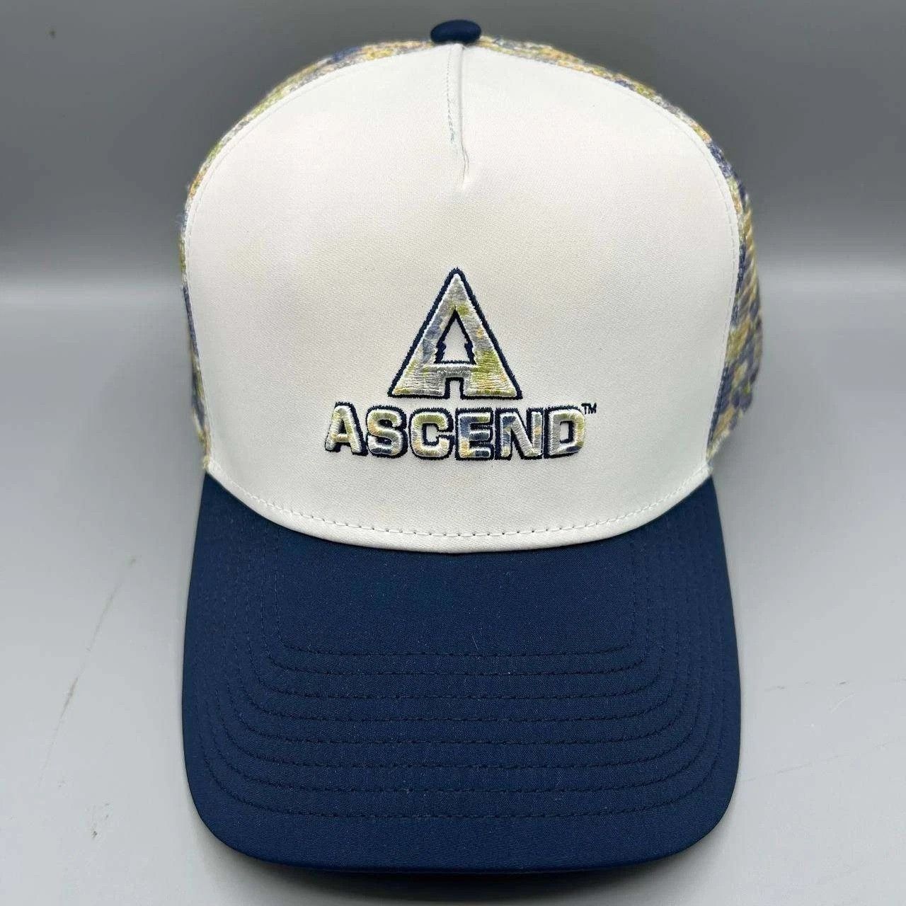 Other Ascend Trucker Hat Men White Blue Camo Embroidered Snap Back Size ONE SIZE - 1 Thumbnail
