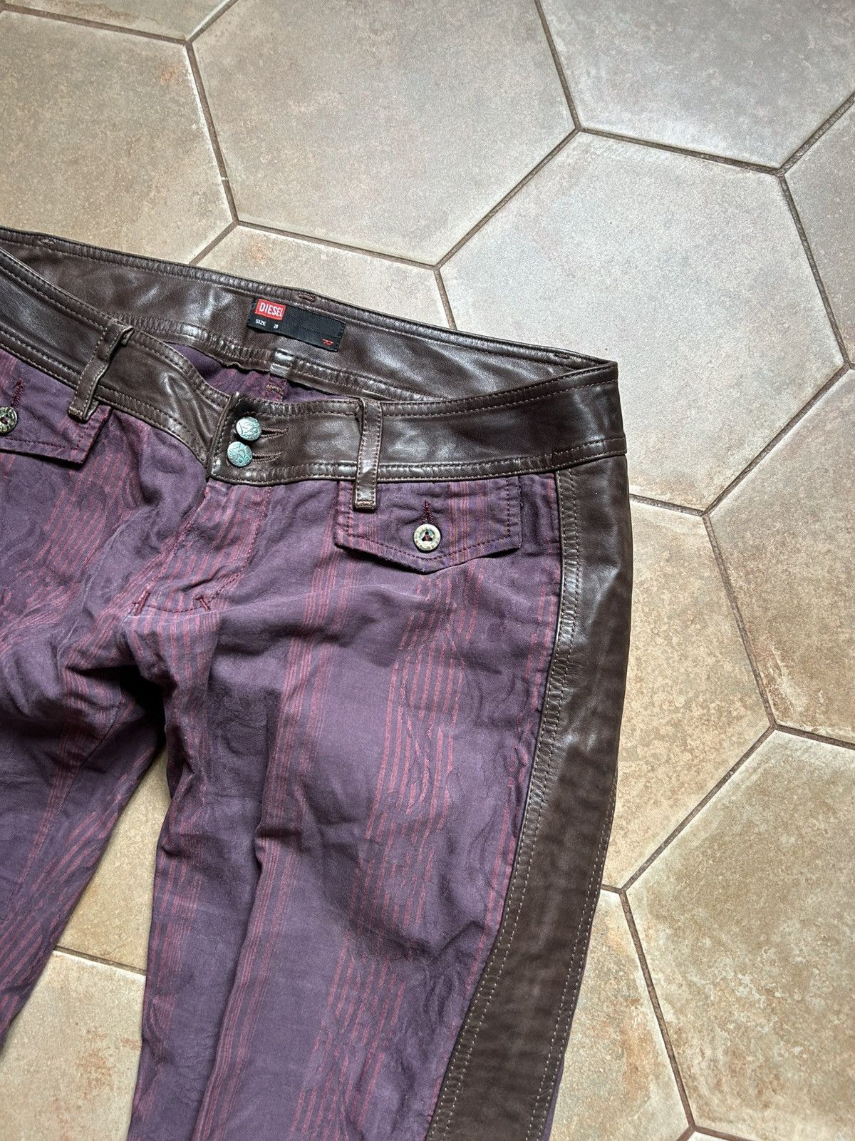 Diesel Vintage Diesel leather pants y2k Size 28" / US 6 / IT 42 - 3 Thumbnail