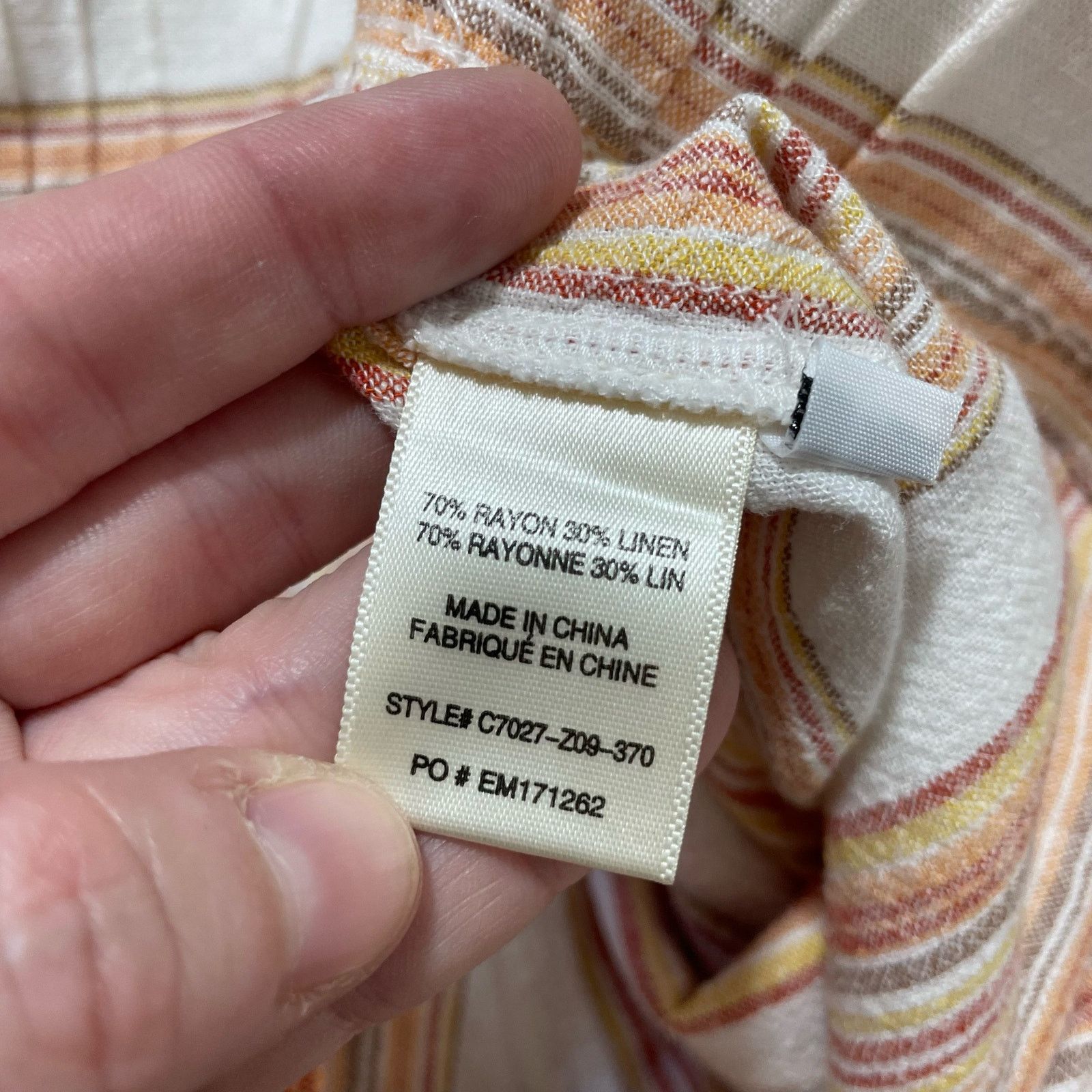Anthropologie Cloth & Stone Orange Striped Wide Leg Cropped Pants - Large Size 32" / US 10 / IT 46 - 5 Thumbnail