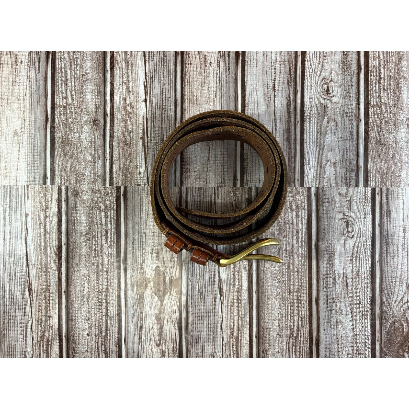 Lauren Ralph Lauren Lauren Ralph Lauren Solid Brass Leather belt size XL 46" Size 46 - 6 Thumbnail