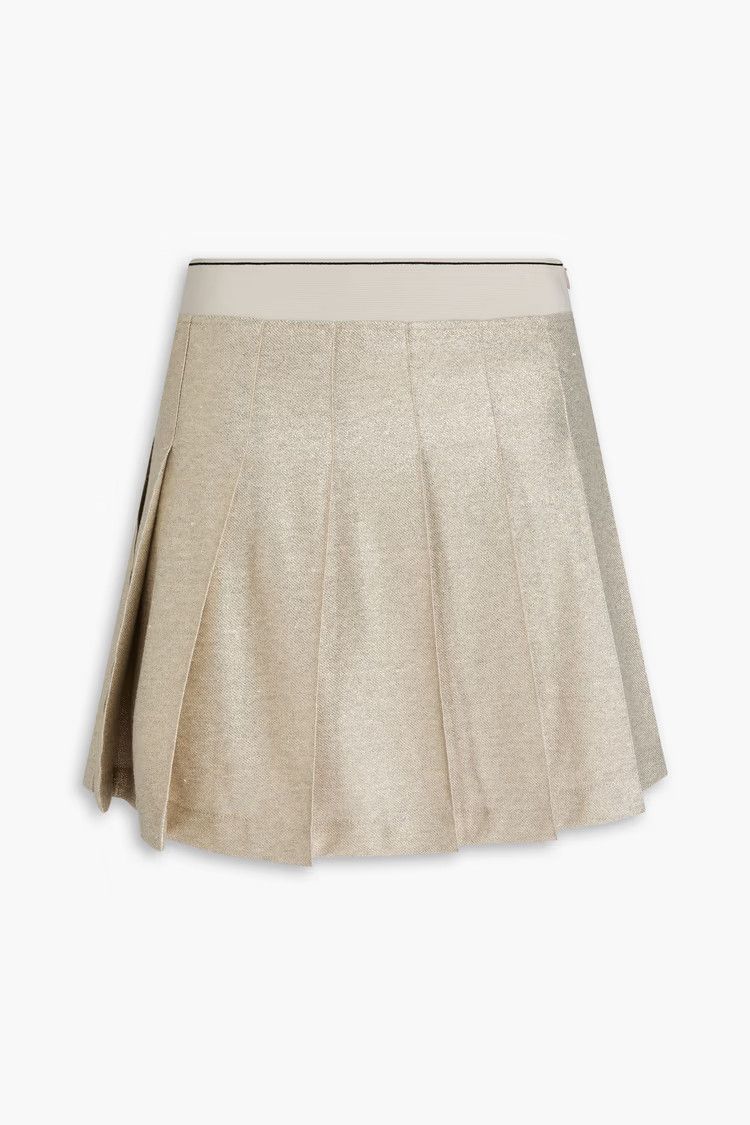 Brunello Cucinelli o1y0725 Mini Skirt in Gold Size 28" / US 6 / IT 42 - 1 Thumbnail