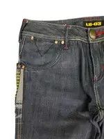 If Six Was Nine LB-03 Embroidered Design Drawstring Wide Loose Denim Pants Size US 29 - 14 Thumbnail