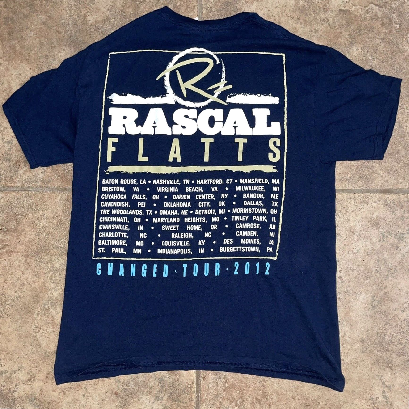 Vintage Rascal Flatts 2012 Tour Shirt T-Shirt Men L Blue Graphic 2010s Mens Size US L / EU 52-54 / 3 - 4 Thumbnail