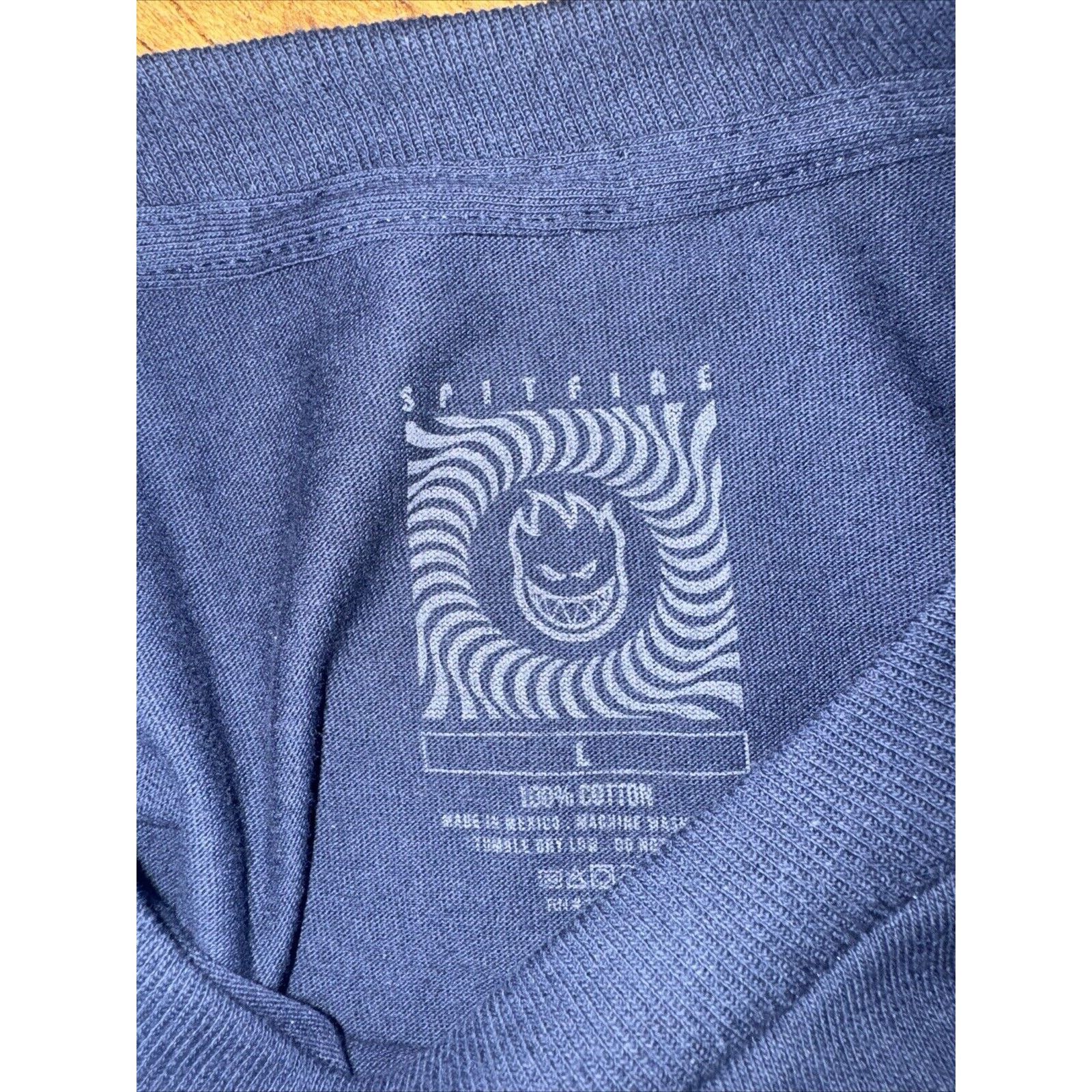 Spitfire × Vintage Spitfire Flaming Head Long Sleeve T-Shirt Navy Blue L 21x28 Size US L / EU 52-54 / 3 - 4 Thumbnail