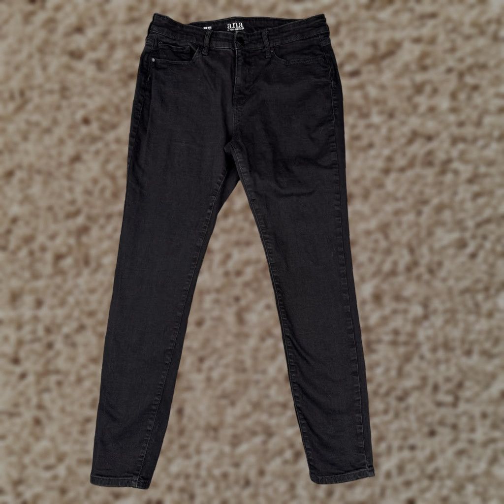 Denime VINTAGE? No — (Skip, since not vintage) a.n.a A New Approach Jeans Women's 10 Black Mid Rise Skinny Stretch Denim Pants Size 32" / US 10 / IT 46 - 1 Thumbnail