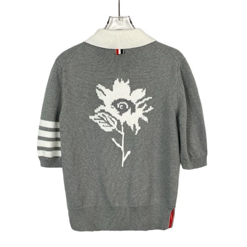 Thom Browne Thom Browne Gray classic four-bar flower embroidered cotton Size S / US 4 / IT 40 - 2 Thumbnail