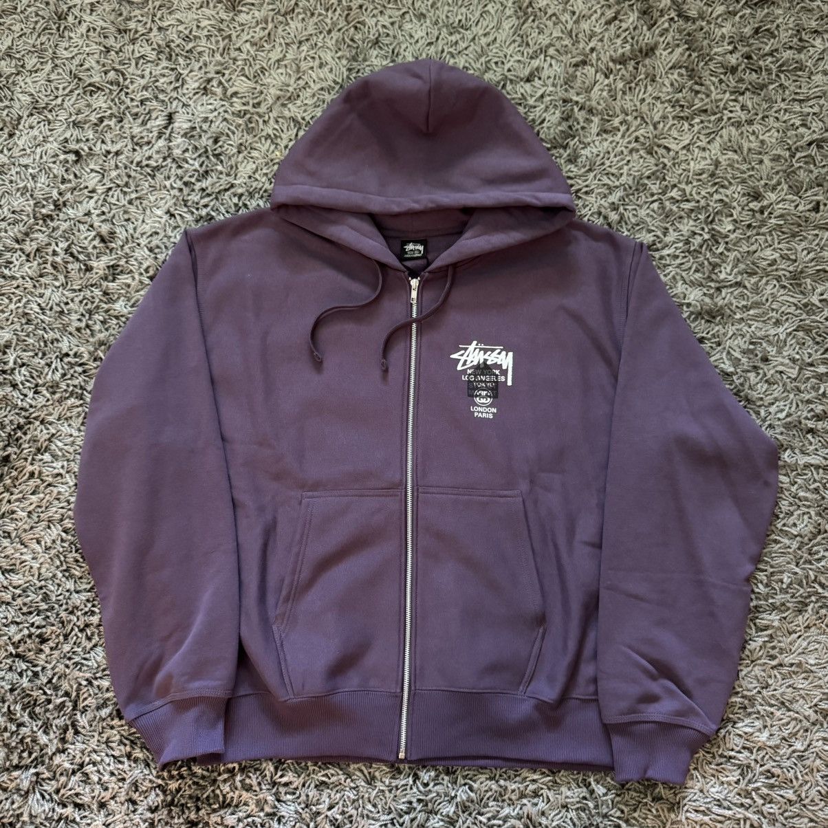 Stussy World Tour Hoodie Zip | Grailed