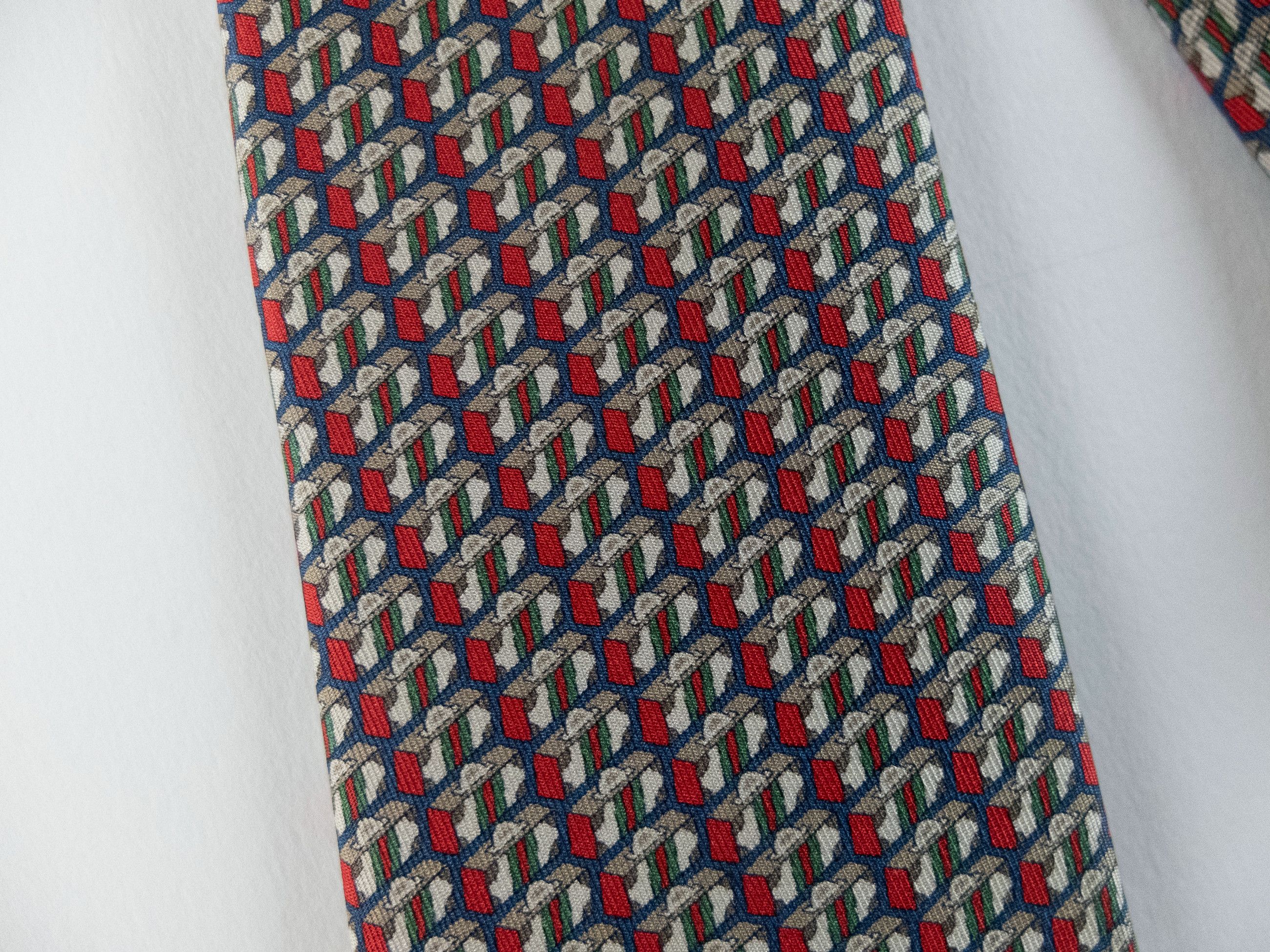 Gucci GUCCI Valigeria navy blue & red trunk print silk tie NWT Size ONE SIZE - 5 Thumbnail