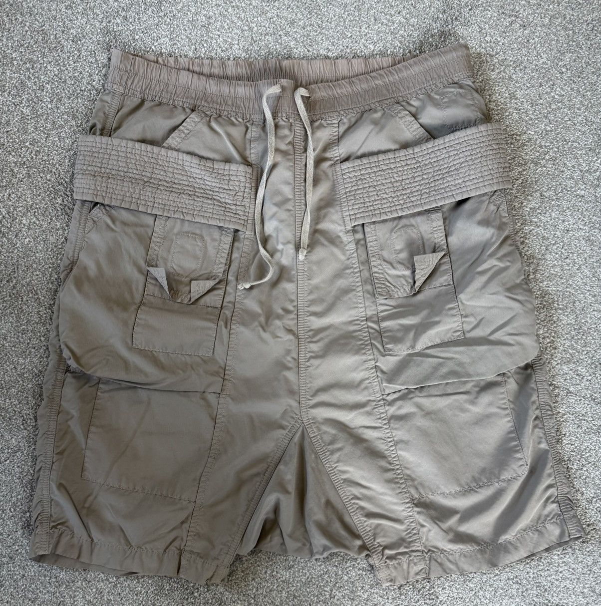 Pre-owned Rick Owens Drkshdw Creatch Cargo Shorts 08 Pearl In Gray