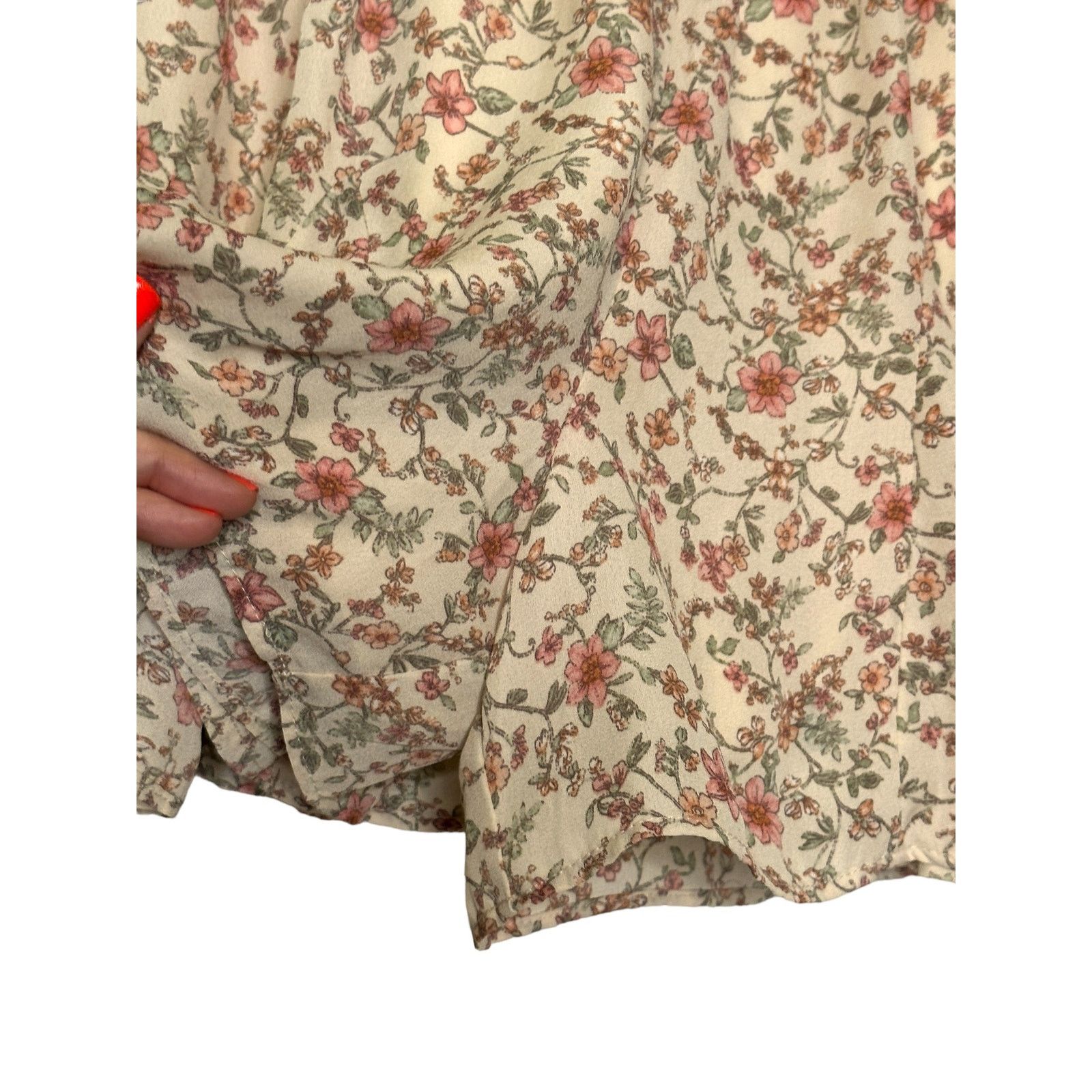 Anthropologie Paper Crane cream floral culottes pull on shorts size M Size 30" / US 8 / IT 44 - 6 Thumbnail