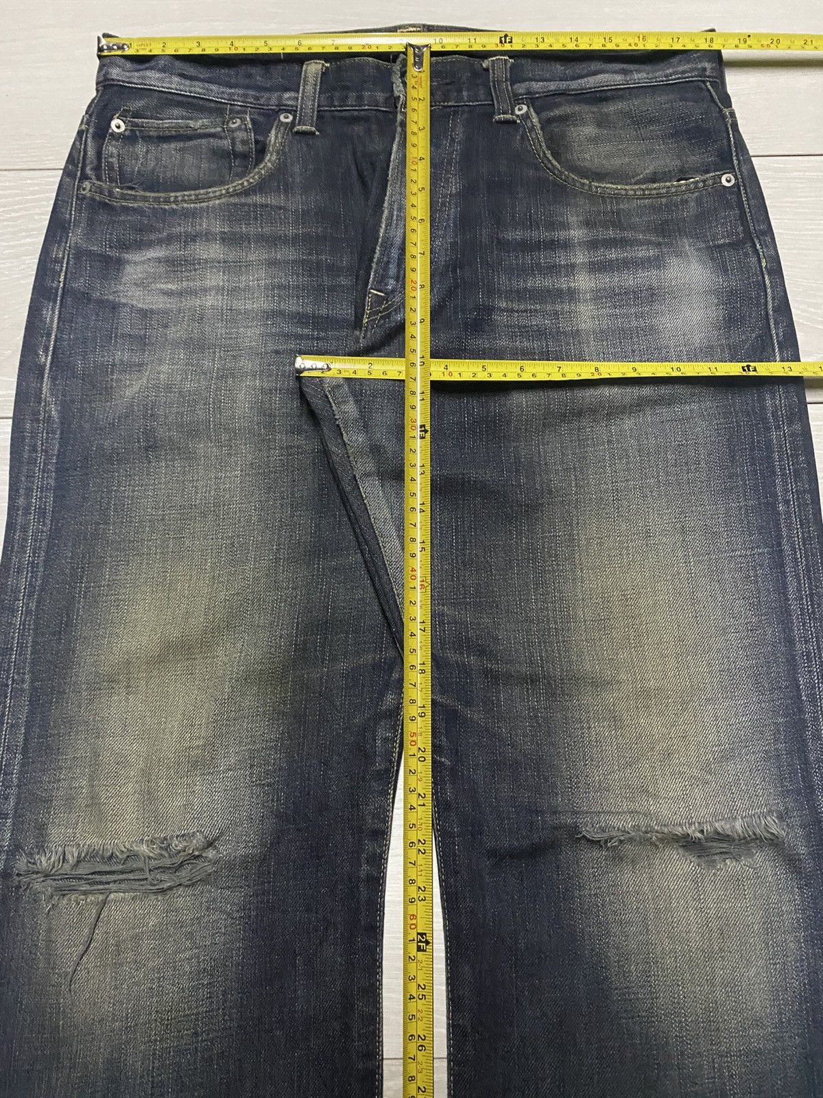 Edwin Vintate Edwin 504R Mud Wash Distressed Baggy Jeans Size US 36 / EU 52 - 12 Thumbnail