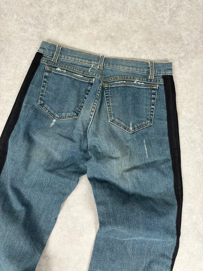 Roberto Cavalli 2000s Roberto Cavalli Blue Straight Contrast Side Stripe Denim Jeans Size US 32 / EU 48 - 7 Thumbnail