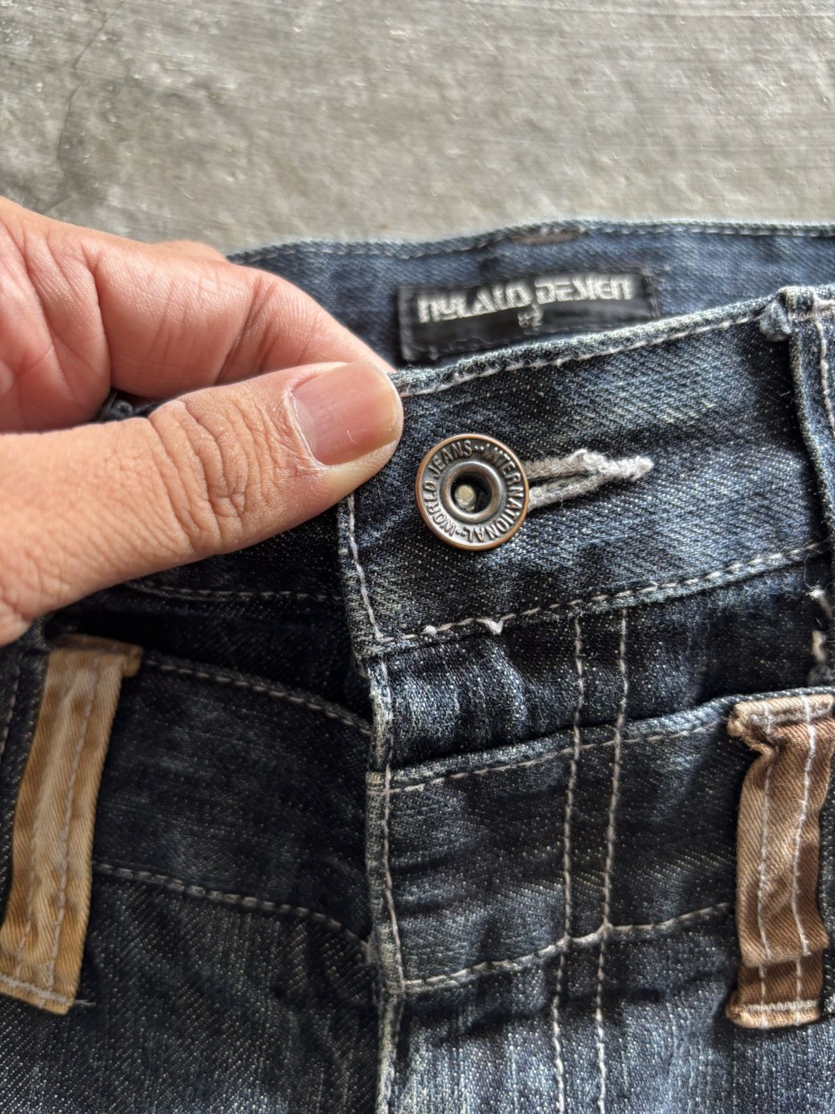 PPFM CRAZY DOUBLE WAIST NYLAUS PUNK GRUNGE SICK FADED CLAW WASHED Size US 32 / EU 48 - 3 Thumbnail