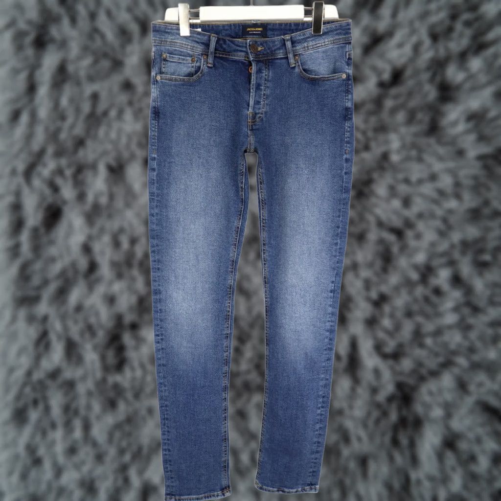 Jack & Jones JACK & JONES Glenn/Slim Jeans Men's W31/L34 Blue Faded Button Fly Stretched Size US 31 - 1 Thumbnail