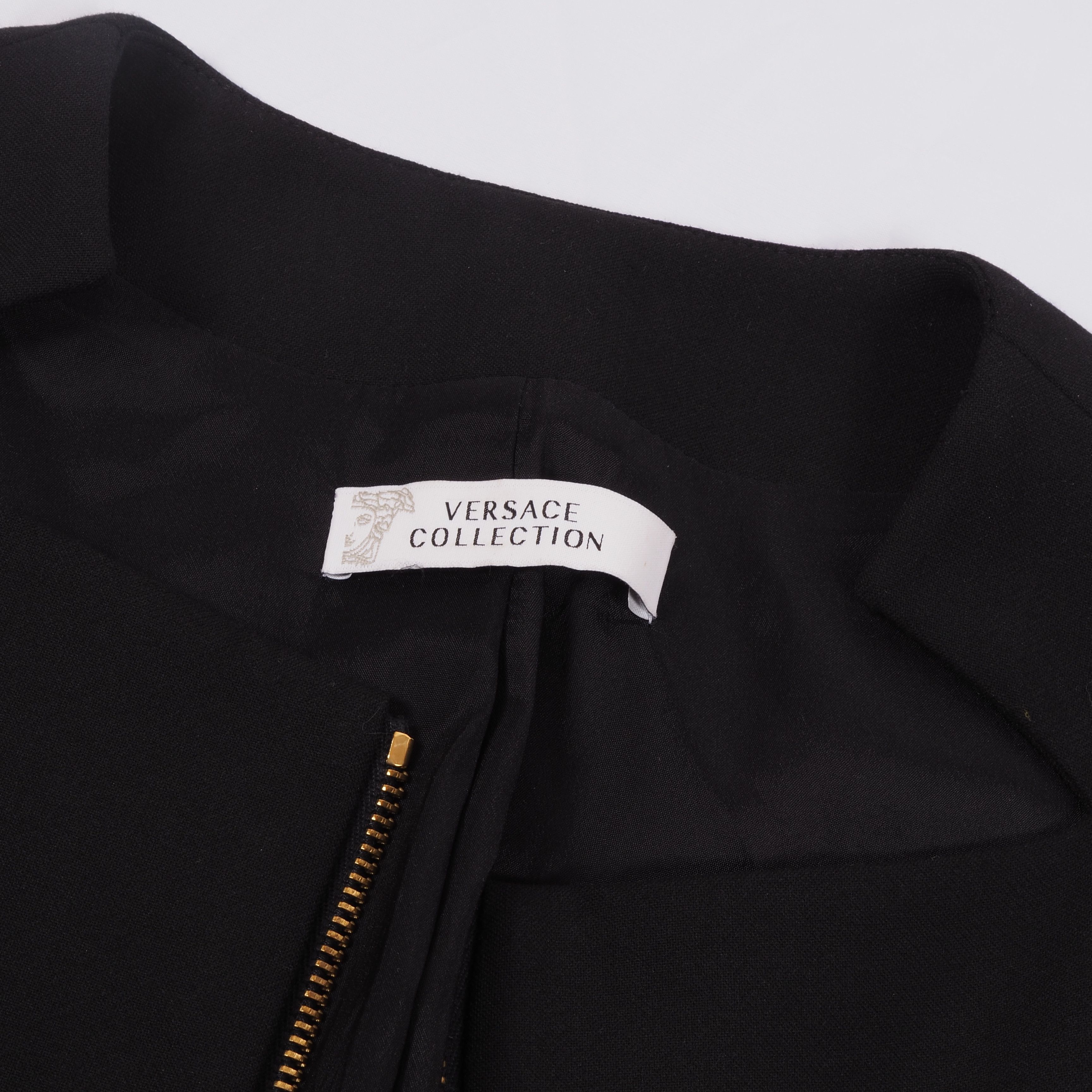 Versace Gianni Versace Collection Black Gold Zip Blazer Size M / US 6-8 / IT 42-44 - 6 Thumbnail