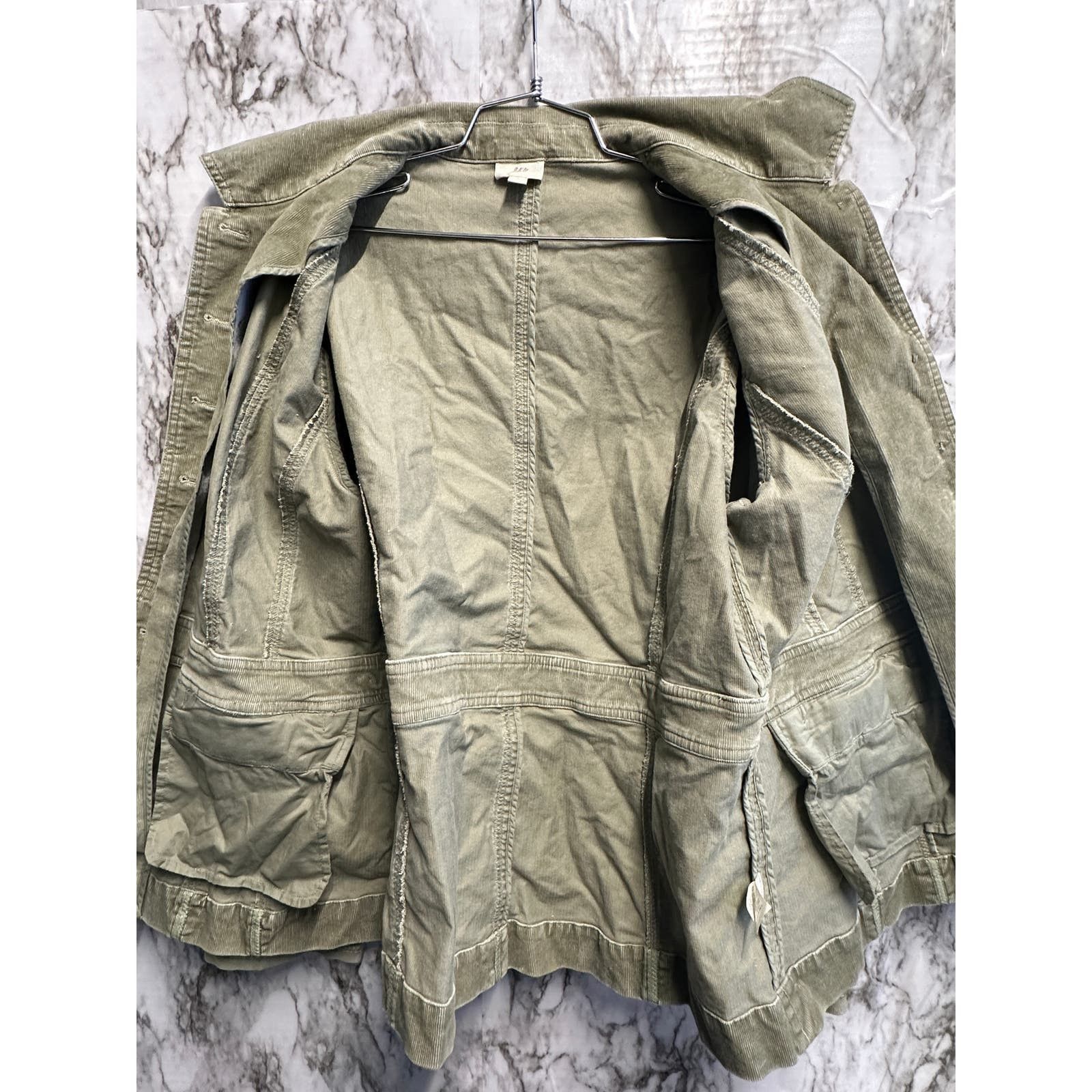 Designer J. Jill Corduroy Green Jacket women size L Size L / US 10 / IT 46 - 3 Thumbnail