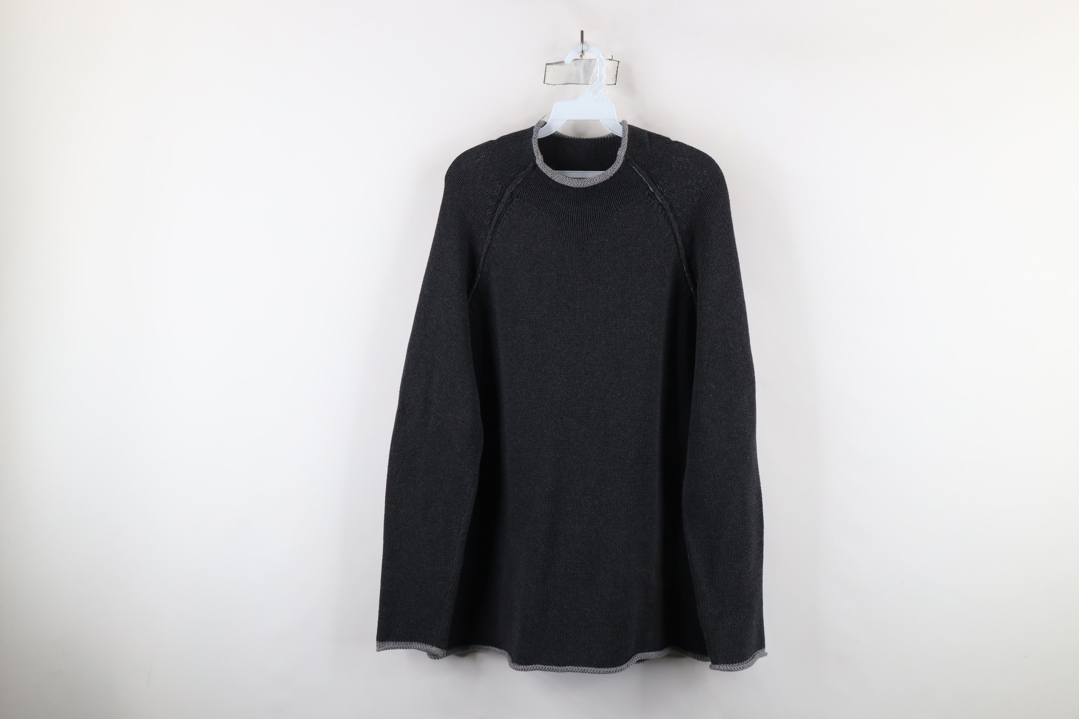Vintage Vintage 90s Streetwear Blank Cotton Marled Knit Sweater Gray Size US L / EU 52-54 / 3 - 1 Thumbnail