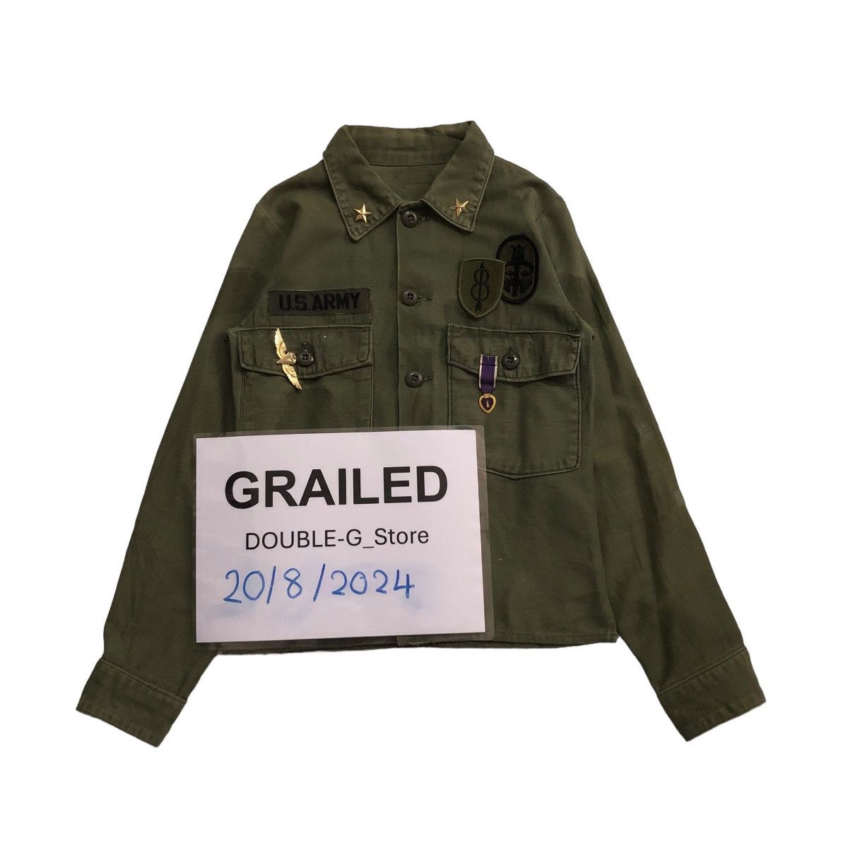Vintage 📌TRUE VINTAGE 60s OG-07 SHIRT JACKET CHORE MILITARY US ARMY Size US M / EU 48-50 / 2 - 1 Thumbnail