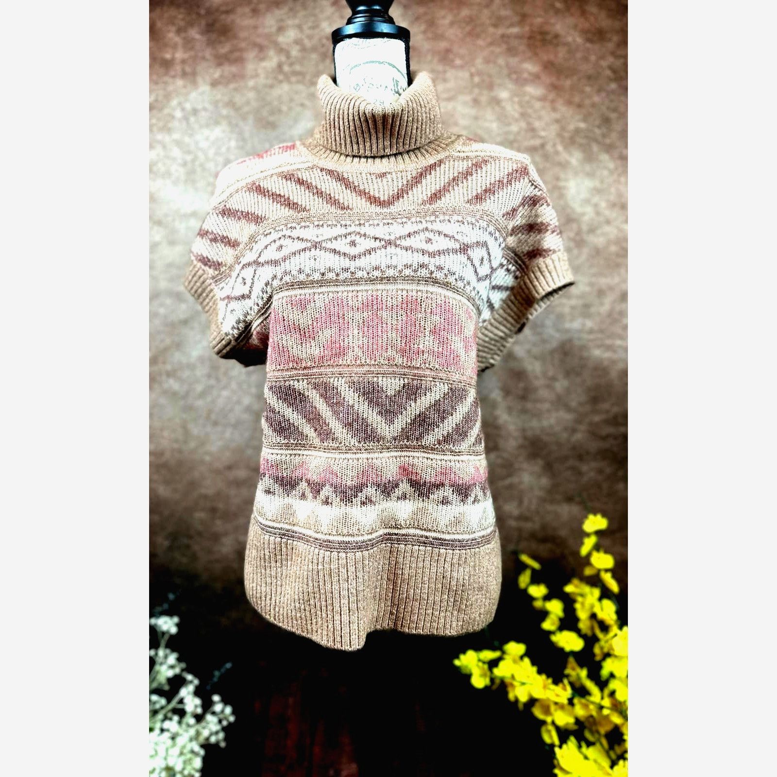 Other Design History Ribbed Cap Sleeved Turtleneck Brown Multi L Size L / US 10 / IT 46 - 4 Thumbnail