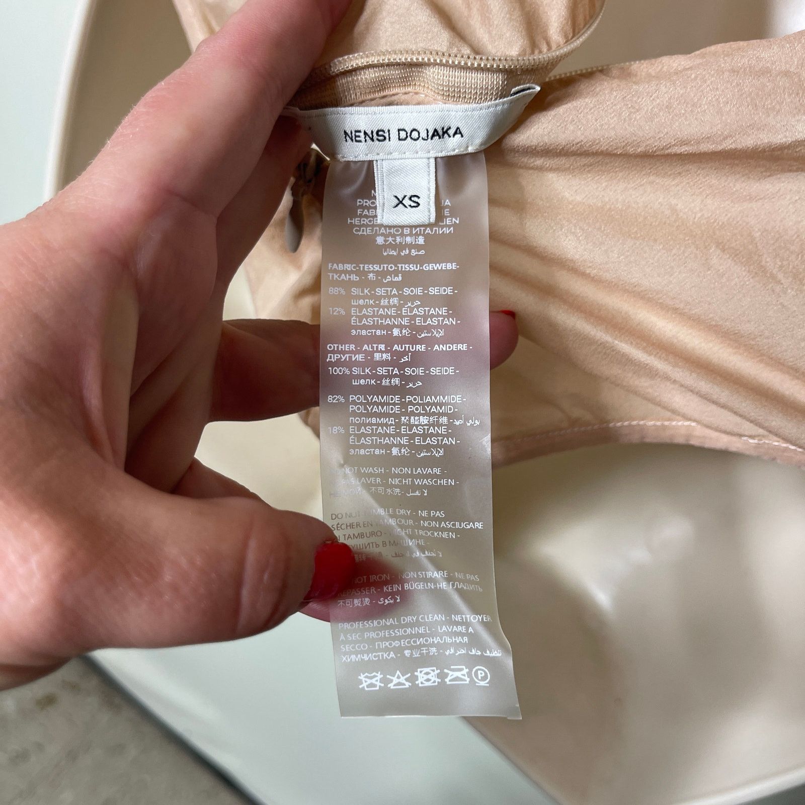 Nensi Dojaka Nensi Dojaka Gathered Long Sleeve Bra Top In Sable Tan Sz XS Size XS / US 0-2 / IT 36-38 - 11 Thumbnail