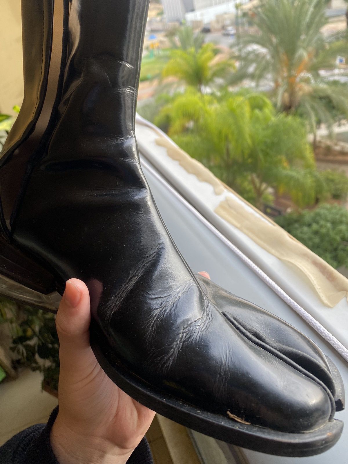 maison margiela tabi bubble heel boots