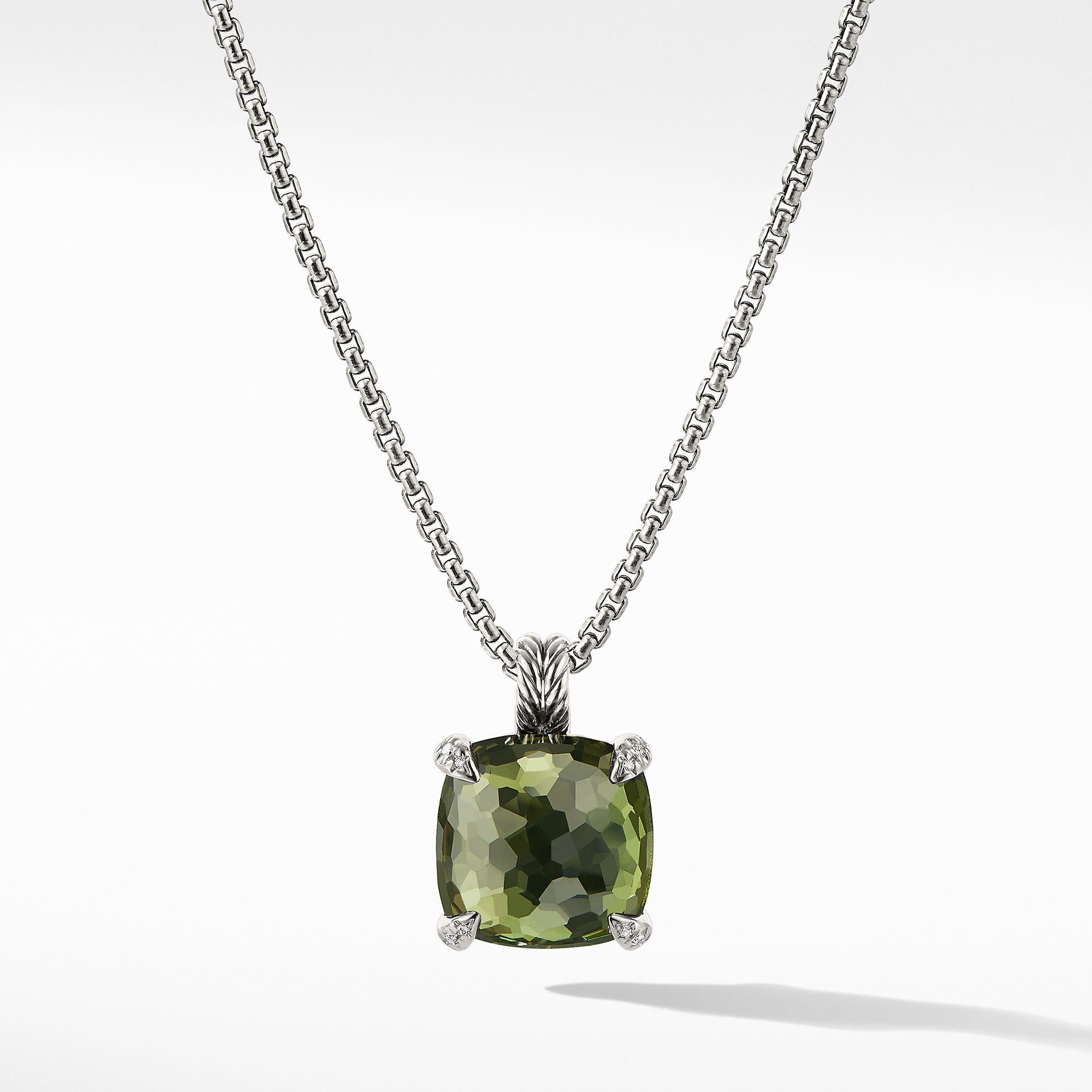 David Yurman o1w1db10325 Pendant Necklace with Green Orchid and Diamonds Size ONE SIZE - 1 Thumbnail