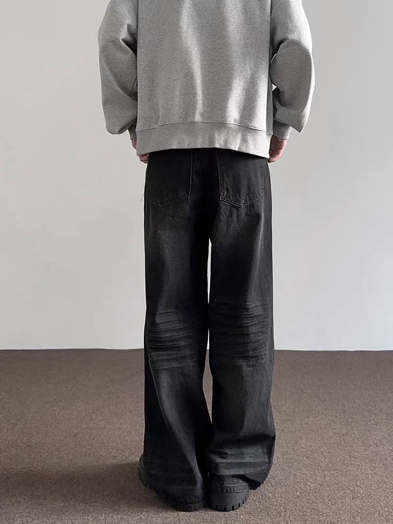 Japanese Brand × Jean High street distressed black wide leg baggy jeans Size US 34 / EU 50 - 3 Thumbnail