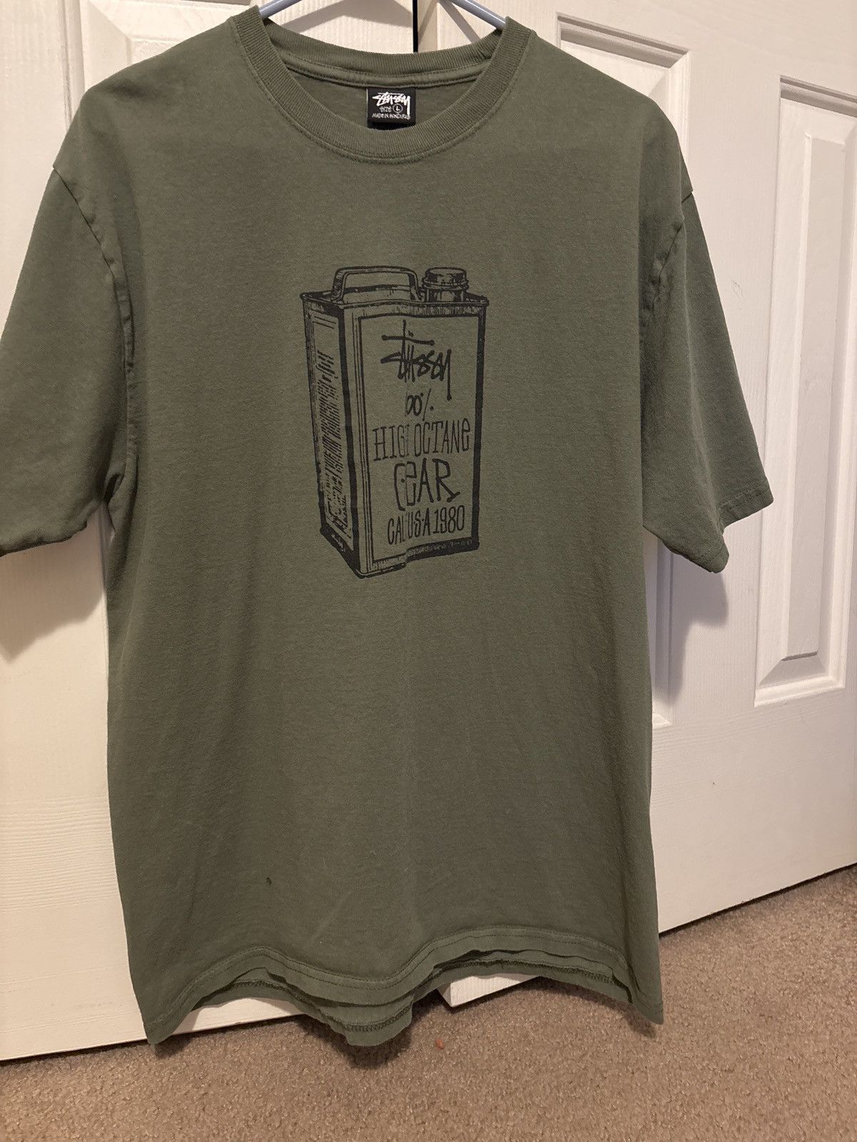 Stussy Stüssy “High Octane” Tee Olive Green Size US L / EU 52-54 / 3 - 3 Thumbnail