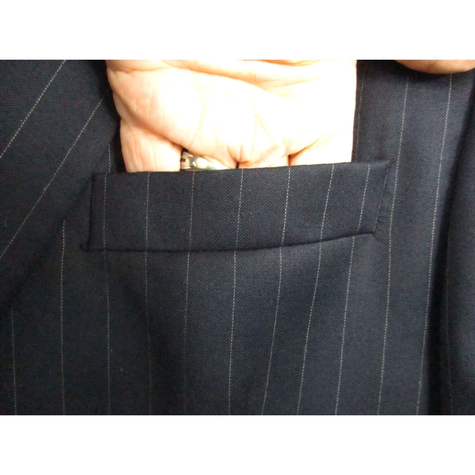 Ralph Lauren Lauren Ralph Lauren Blazer Men 42L Navy Pin Stripe Sport Coat Jacket Size 42R - 2 Thumbnail