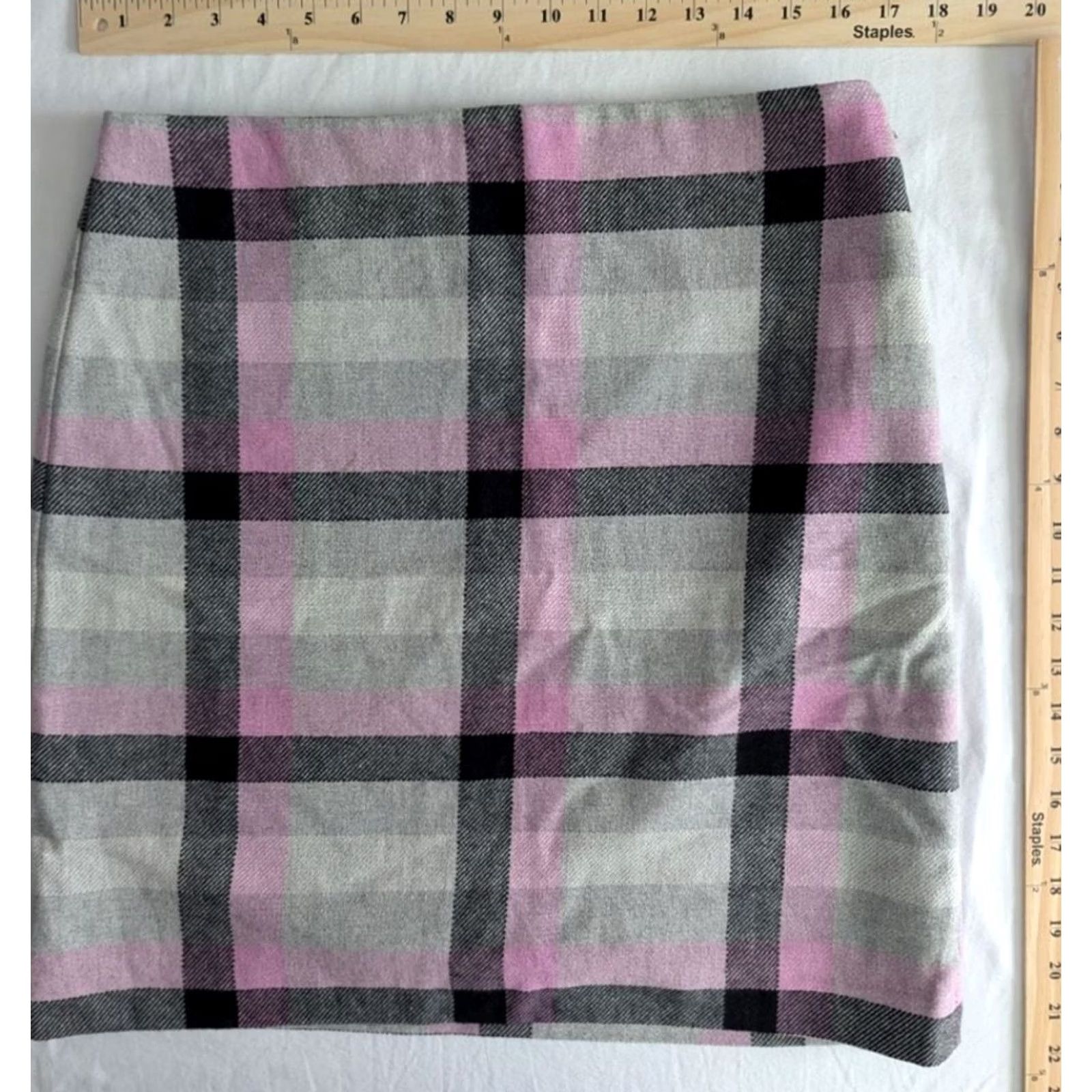 Talbots Talbots Skirt Pencil Wool Blend Pink Grey Plaid Sz 10 Zipper Lined Knee Length Womens Career Workwear Autumn Winter Spring Vintage No Size 32" / US 10 / IT 46 - 2 Thumbnail
