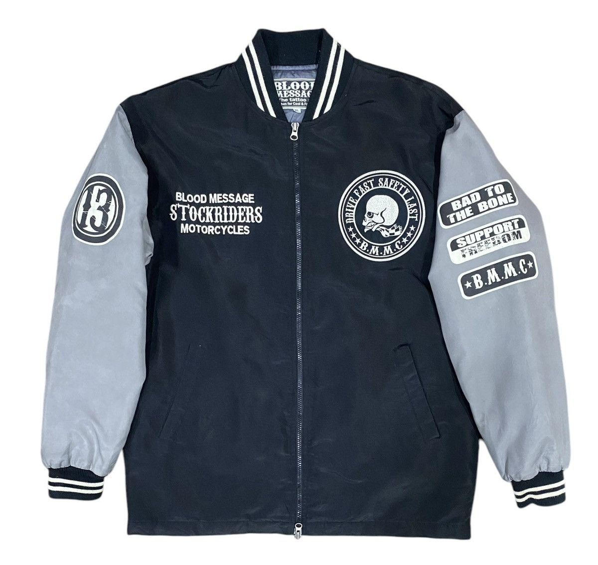 If Only Was True BLOOD MESSAGE Varsity Zipper Jacket Sportwear Size US XL / EU 56 / 4 - 2 Thumbnail