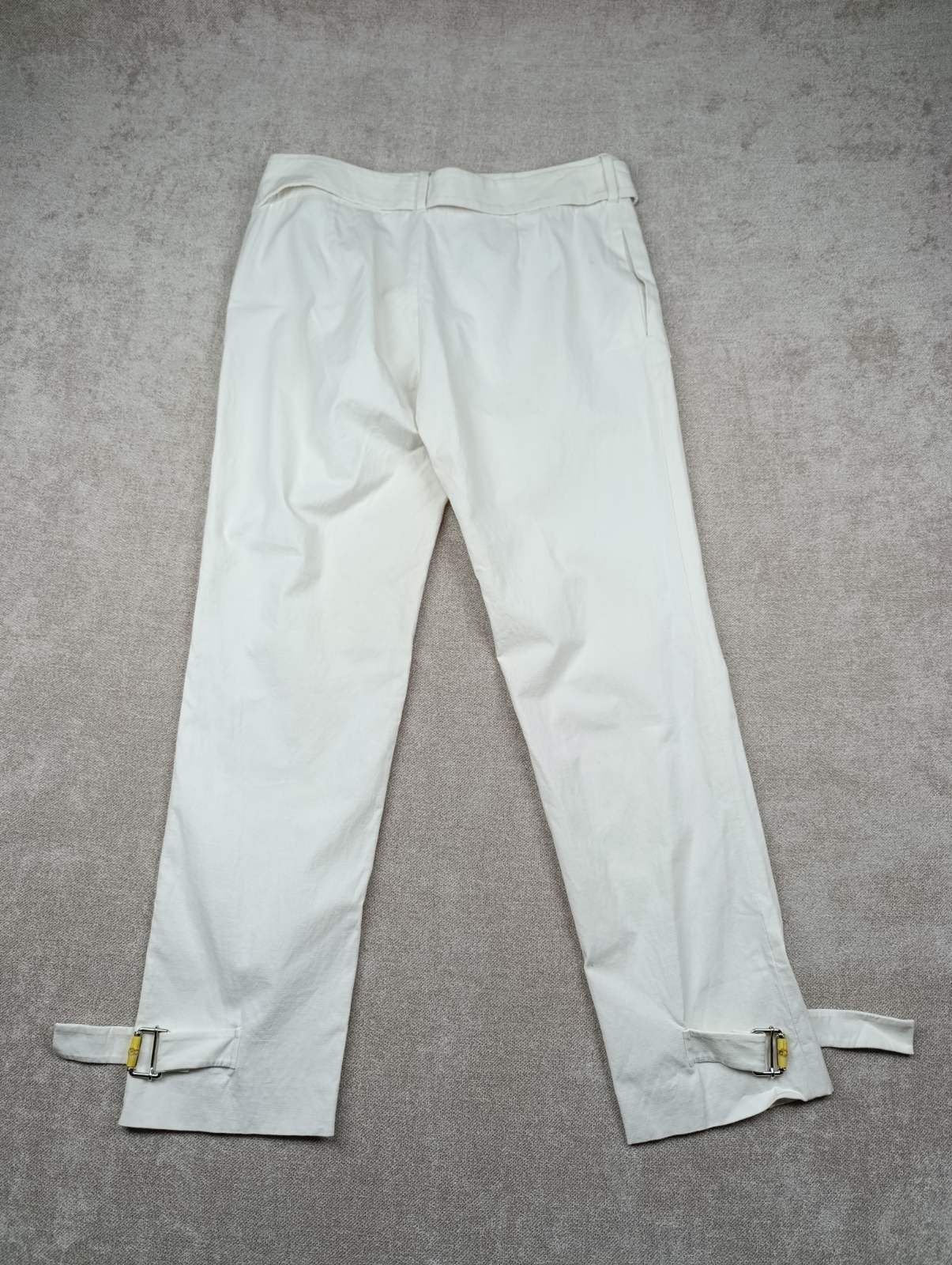 Gucci GUCCI VINTAGE CREAM COTTON BAMBOO BUCKLE TAPERED PANTS Size 28" / US 6 / IT 42 - 12 Thumbnail