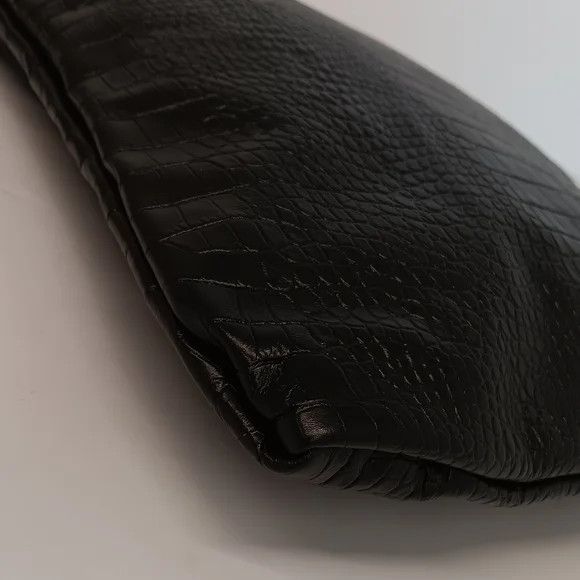 Jimmy Choo Jimmy Choo Croc-Embossed Leather Soft Hobo Bag - Black Size ONE SIZE - 8 Thumbnail