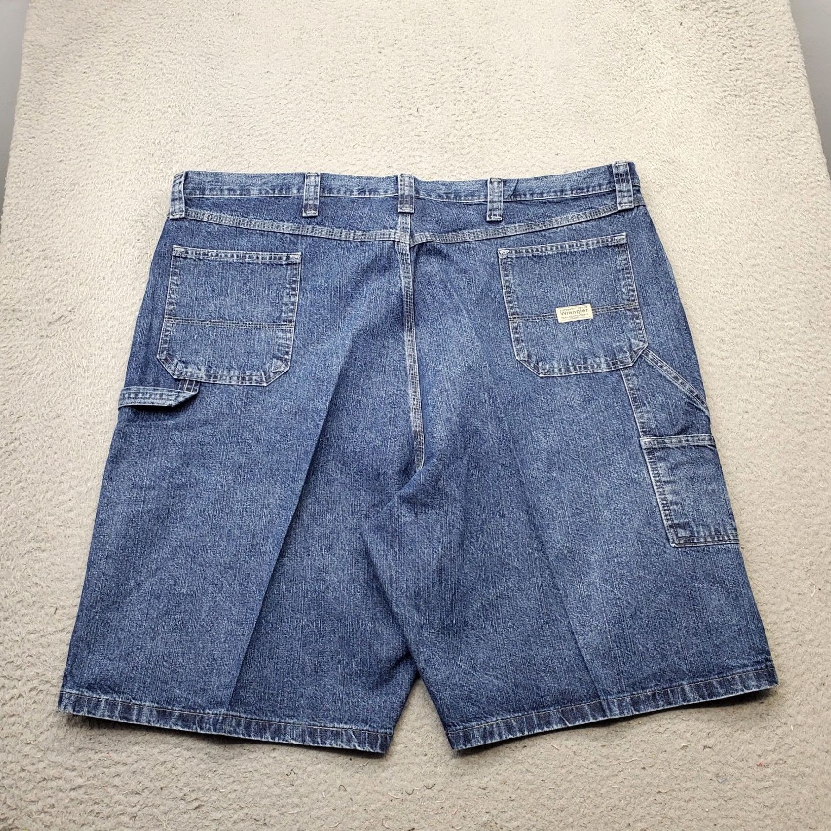 Wrangler Wrangler Mens Blue Carpenter Shorts 48 Denim High Rise Flat Front Bermuda 5-Pocket Regular Fit Size US 32 / EU 48 - 2 Thumbnail