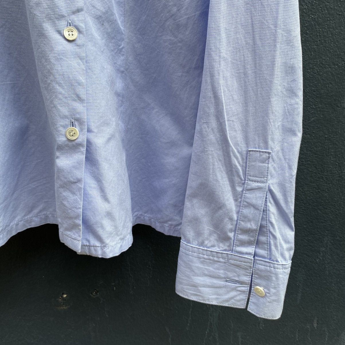 Issey Miyake I.S. Light Blue Asymmetrical Button-Up Blouse Size M / US 6-8 / IT 42-44 - 6 Thumbnail