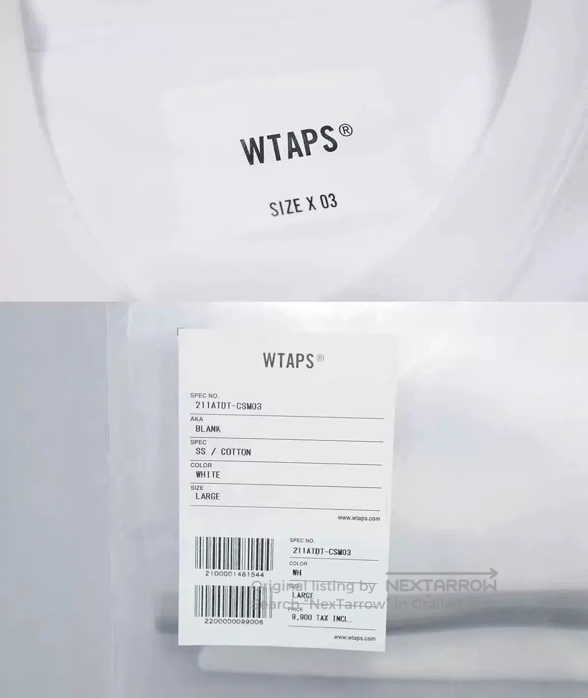 Wtaps WTAPS BLANK SS Cotton T. Size US XL / EU 56 / 4 - 5 Thumbnail
