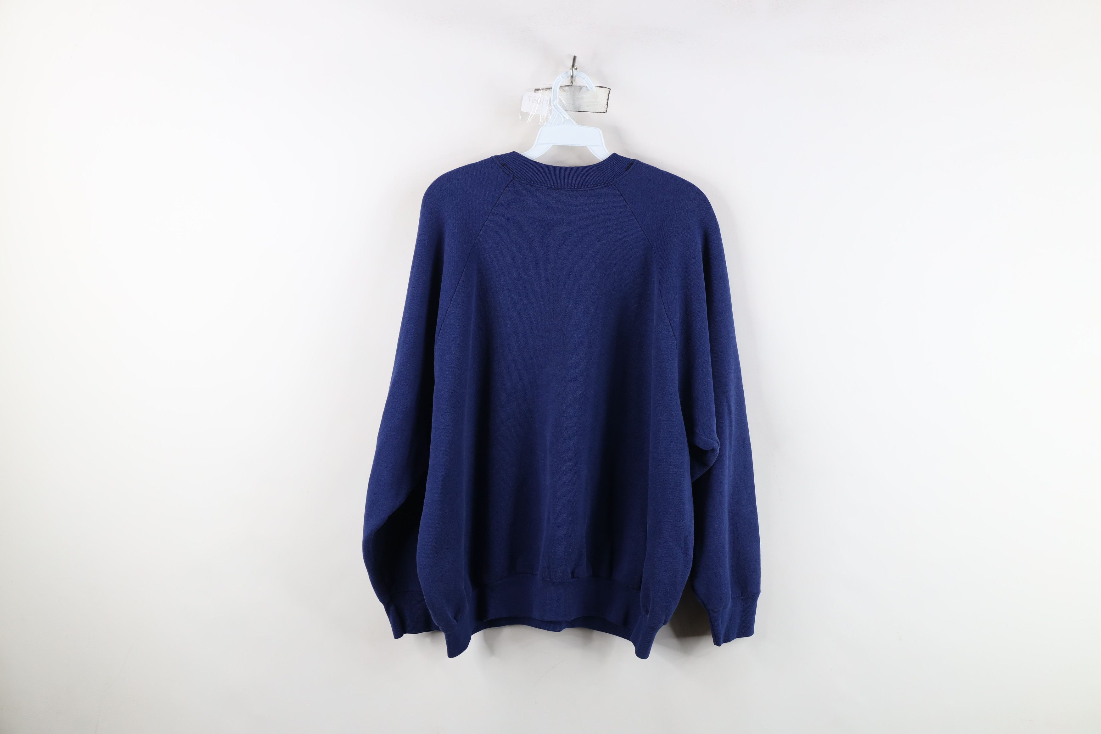 Vintage Vintage 90s Streetwear Blank Crewneck Sweatshirt Blue USA Size XL / US 12-14 / IT 48-50 - 10 Thumbnail
