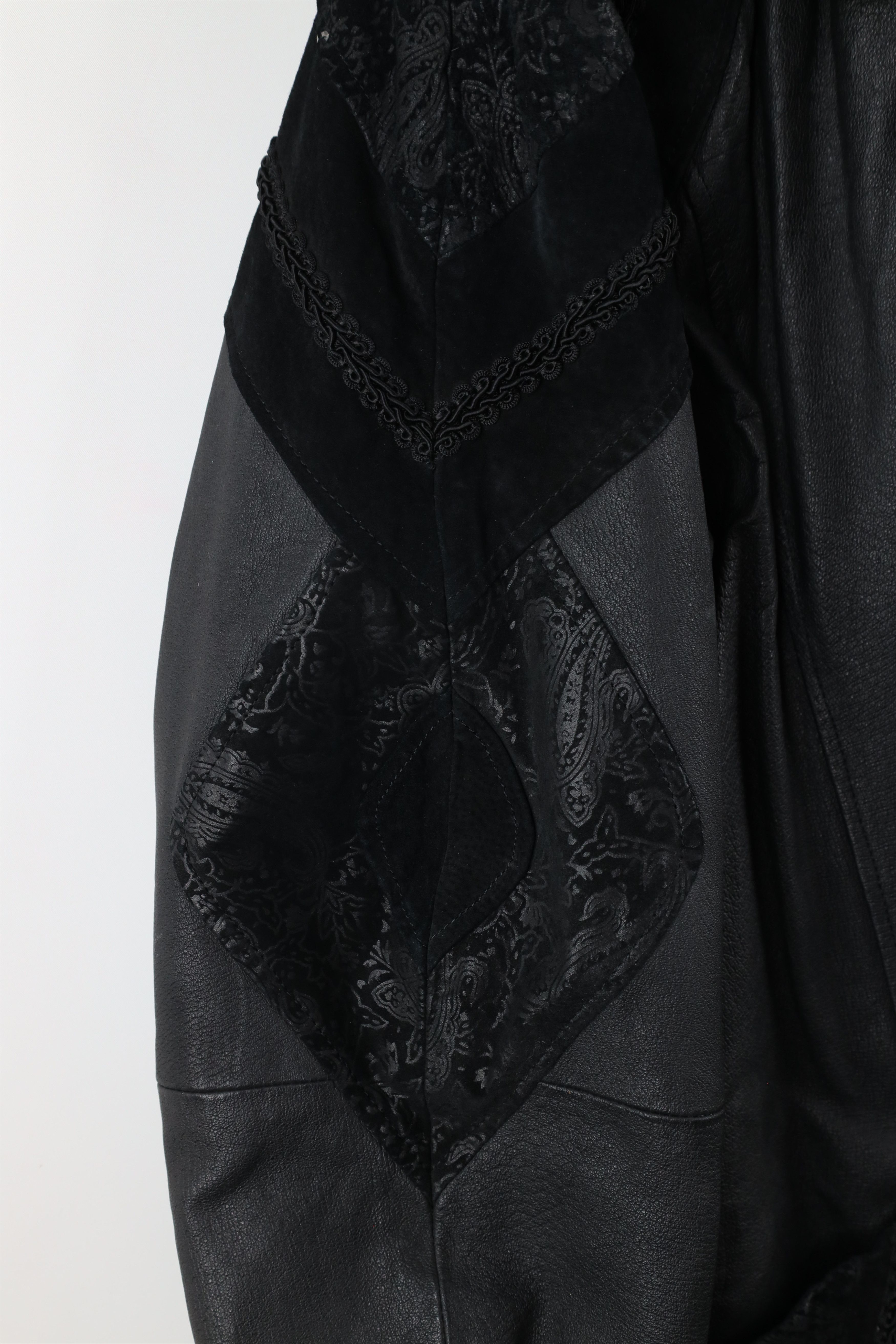 Vintage Vintage 90s Streetwear Paisley Leather Trench Coat Jacket Size L / US 10 / IT 46 - 5 Thumbnail