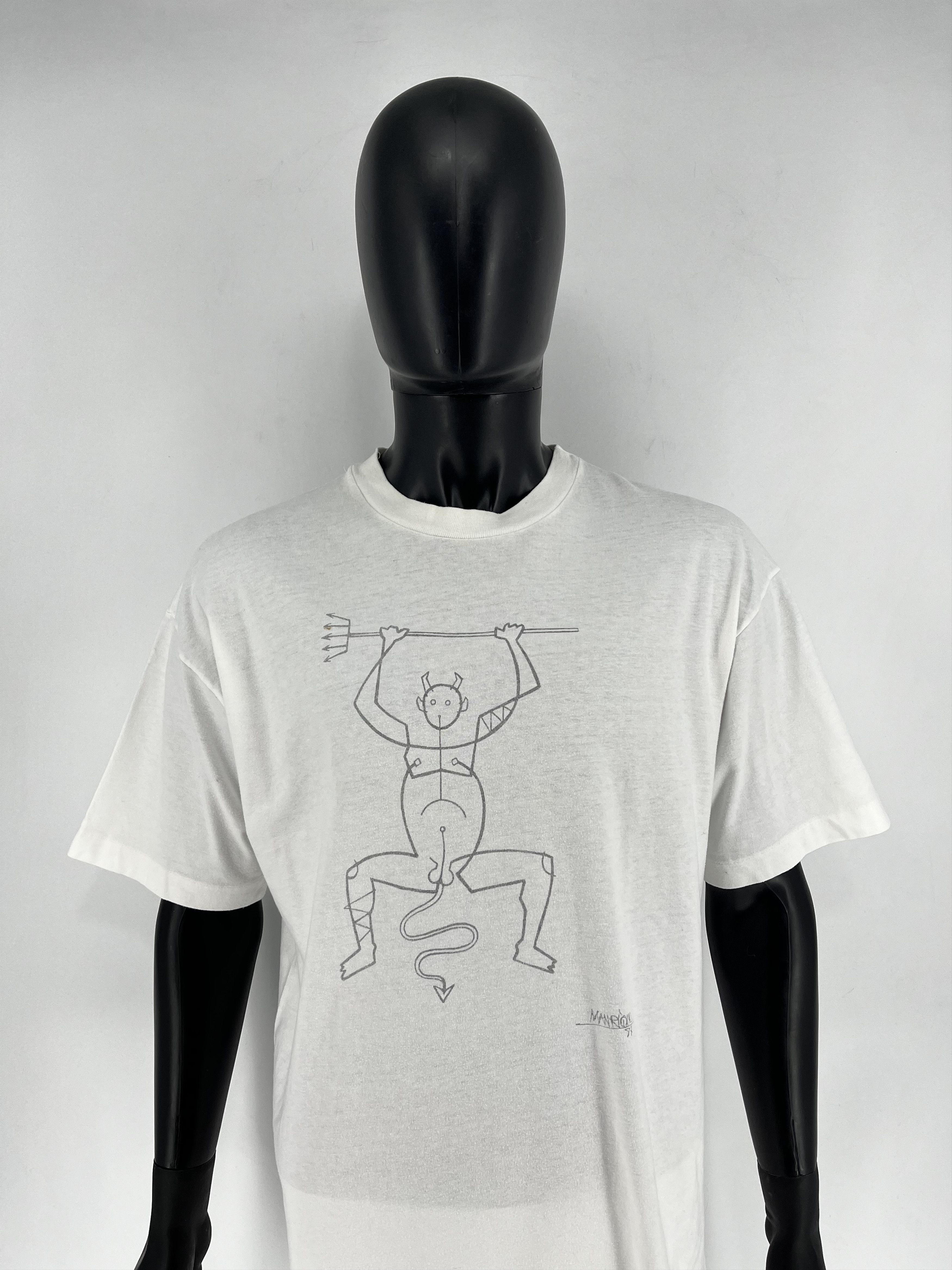 Band Tees Cesar Manrique 87 El Diablo Art T-Shirt Size XL FOTM VTG 90s Size US XL / EU 56 / 4 - 1 Thumbnail
