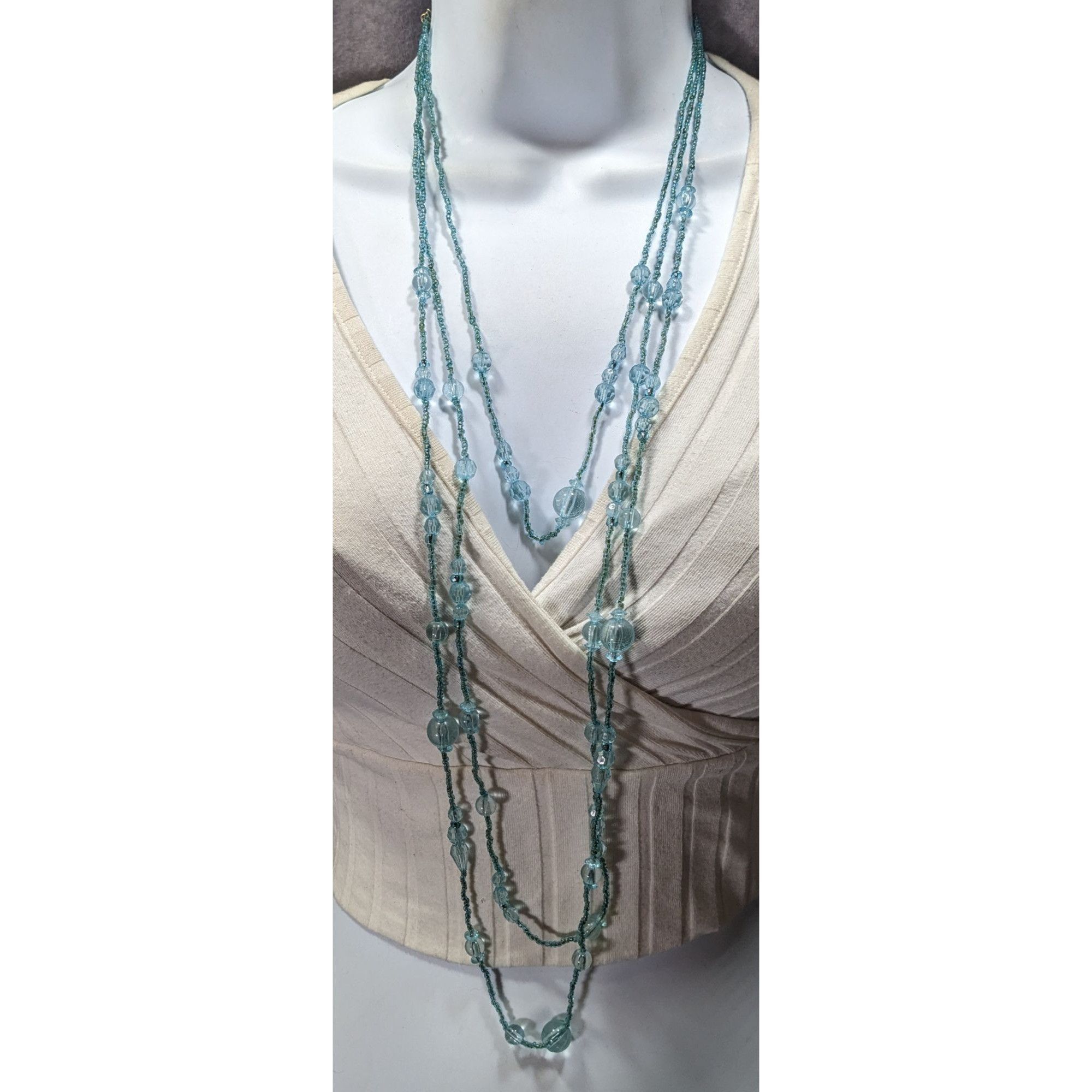 Other Layered Mermaidcore Blue Glass And Acrylic Beaded Necklace Size ONE SIZE - 2 Thumbnail
