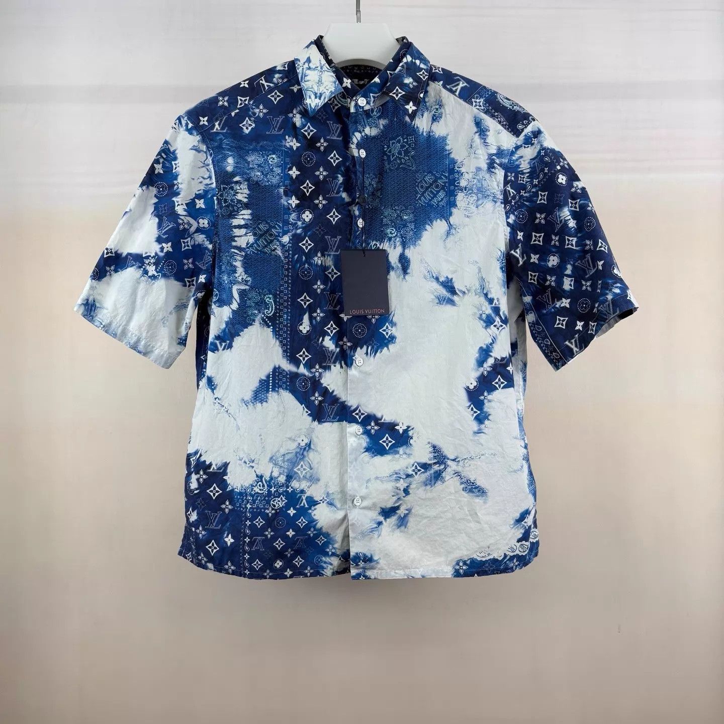 Louis Vuitton LV Cashew Ink Blue White Short Sleeve Shirt M New Size US M / EU 48-50 / 2 - 1 Thumbnail