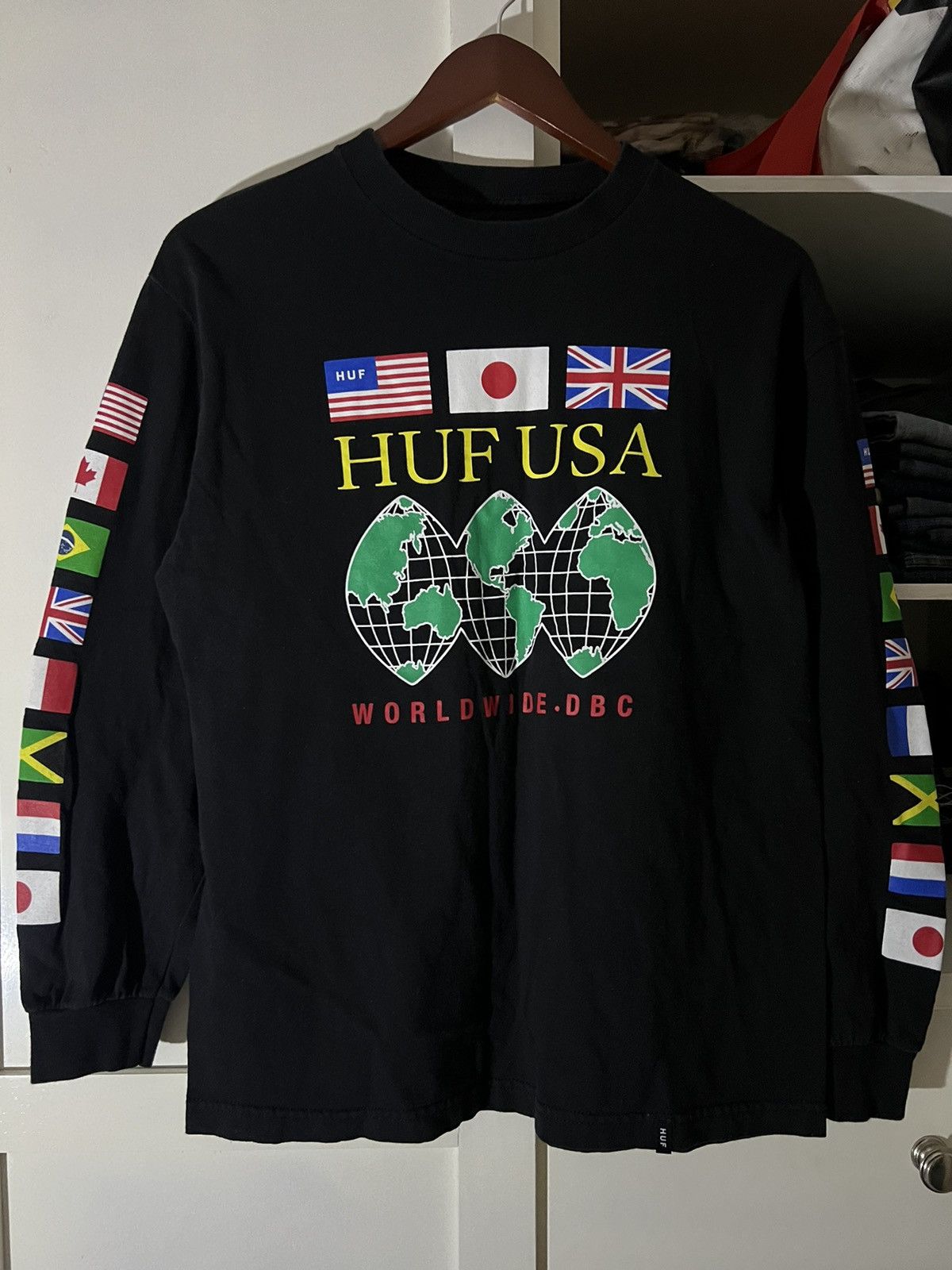 Huf HUF Worldwide Global Domination Flags Long Sleeve Tee Size US M / EU 48-50 / 2 - 1 Thumbnail