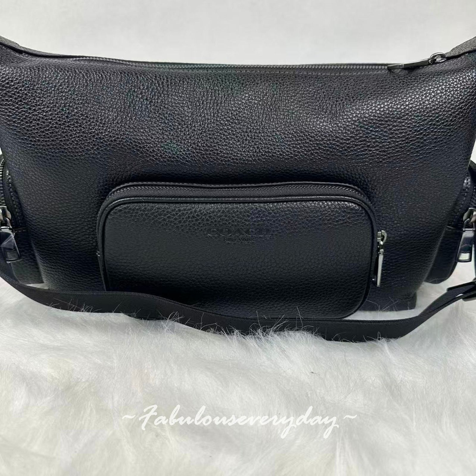 Coach Coach Men's Finn Crossbody Bag Pockets Leather/Silver/Black Size ONE SIZE - 2 Thumbnail