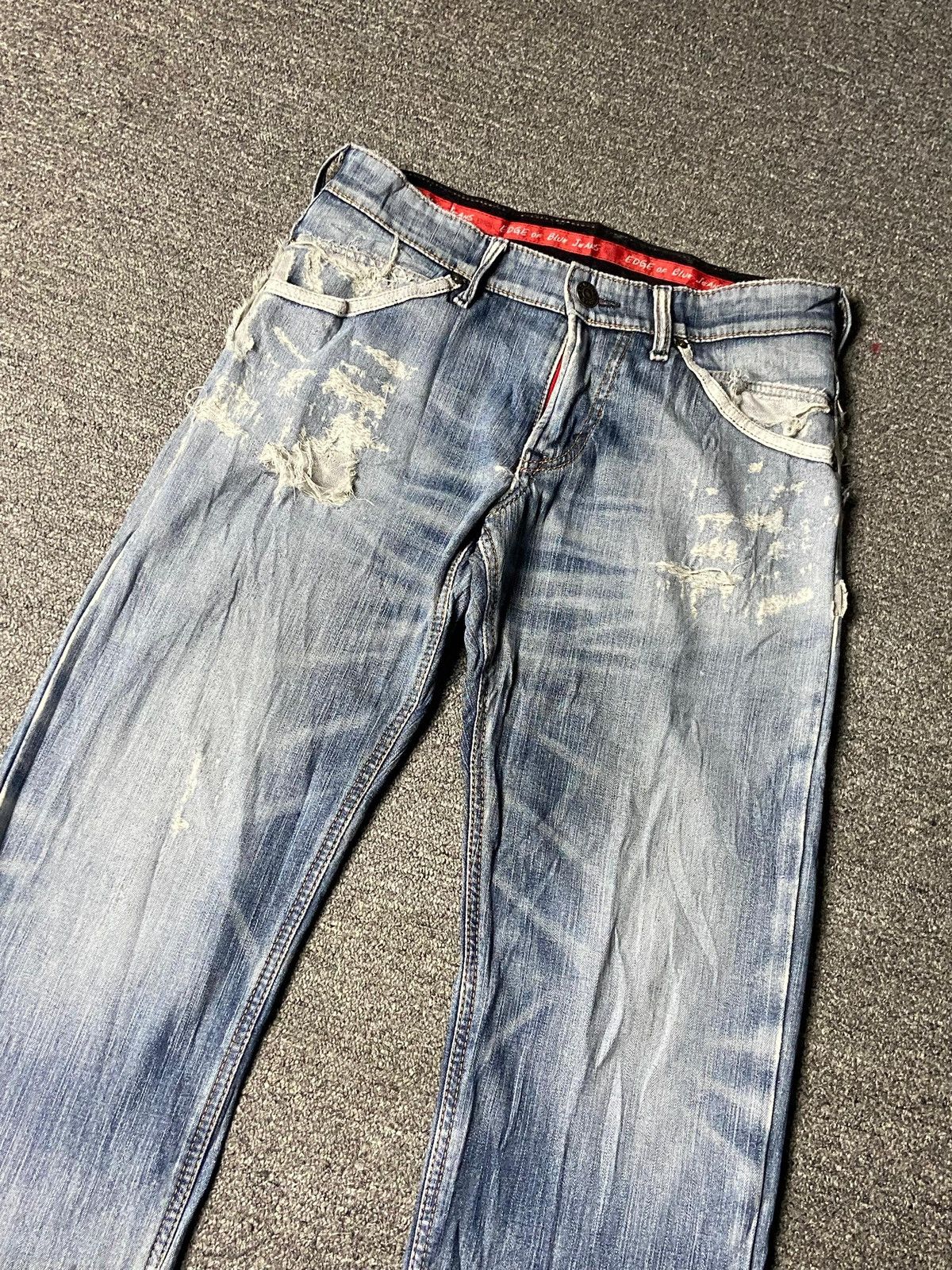 Edwin Edwin Edge Of Blue Distressed Denim Jeans (157) Size US 31 - 10 Thumbnail