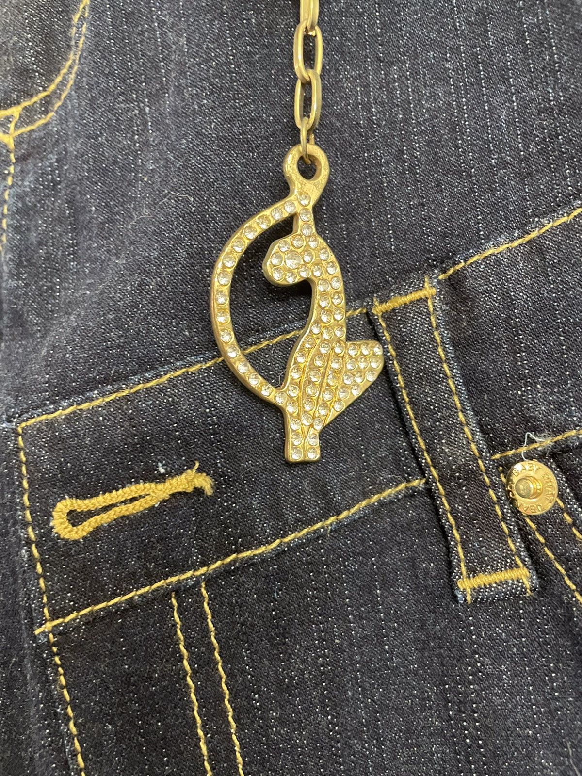 Vintage Baby Phat Dark Chain Jeans Size 15 Size 36" / US 14 / IT 50 - 7 Thumbnail