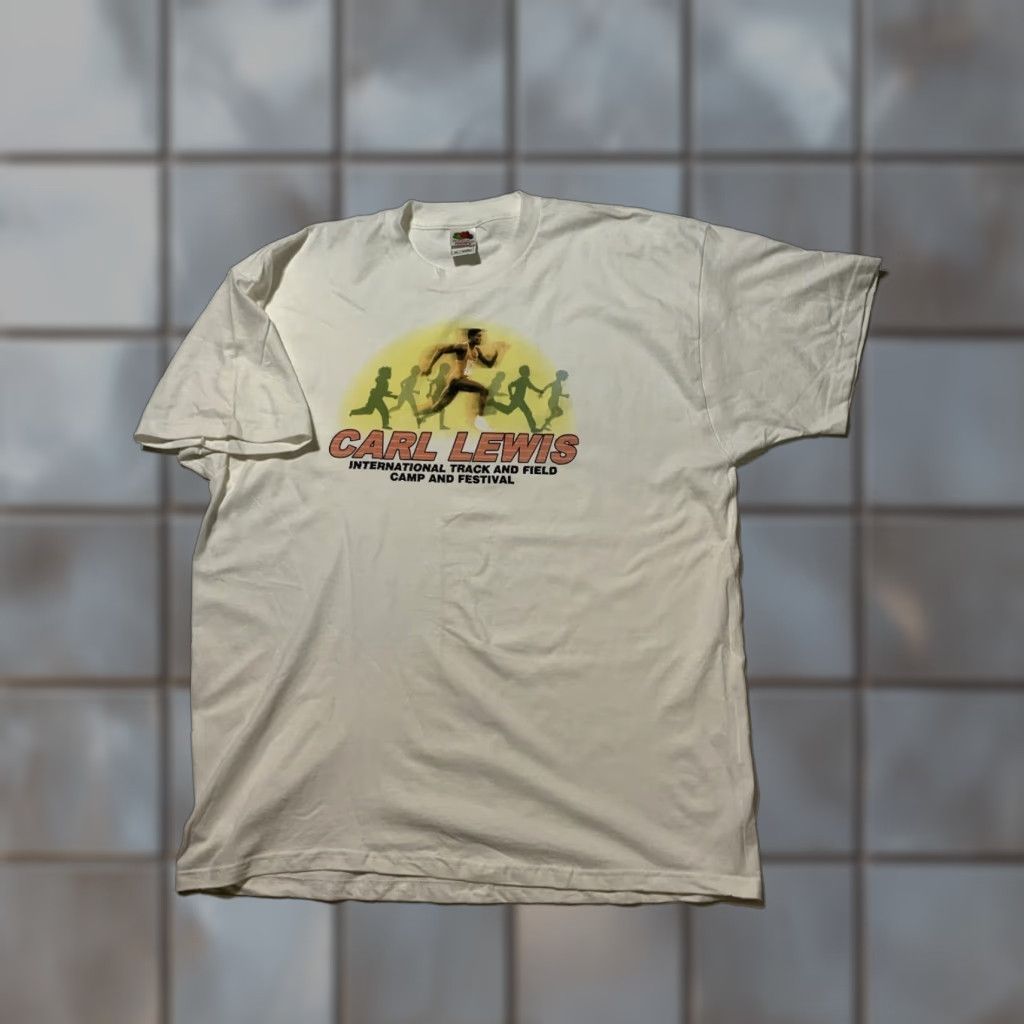 Fruit Of The Loom VINTAGE Carl Lewis International Track & Field Camp Festival Graphic T-Shirt 2XL Mens White Fruit of the Loom shirts? Size US XXL / EU 58 / 5 - 1 Thumbnail