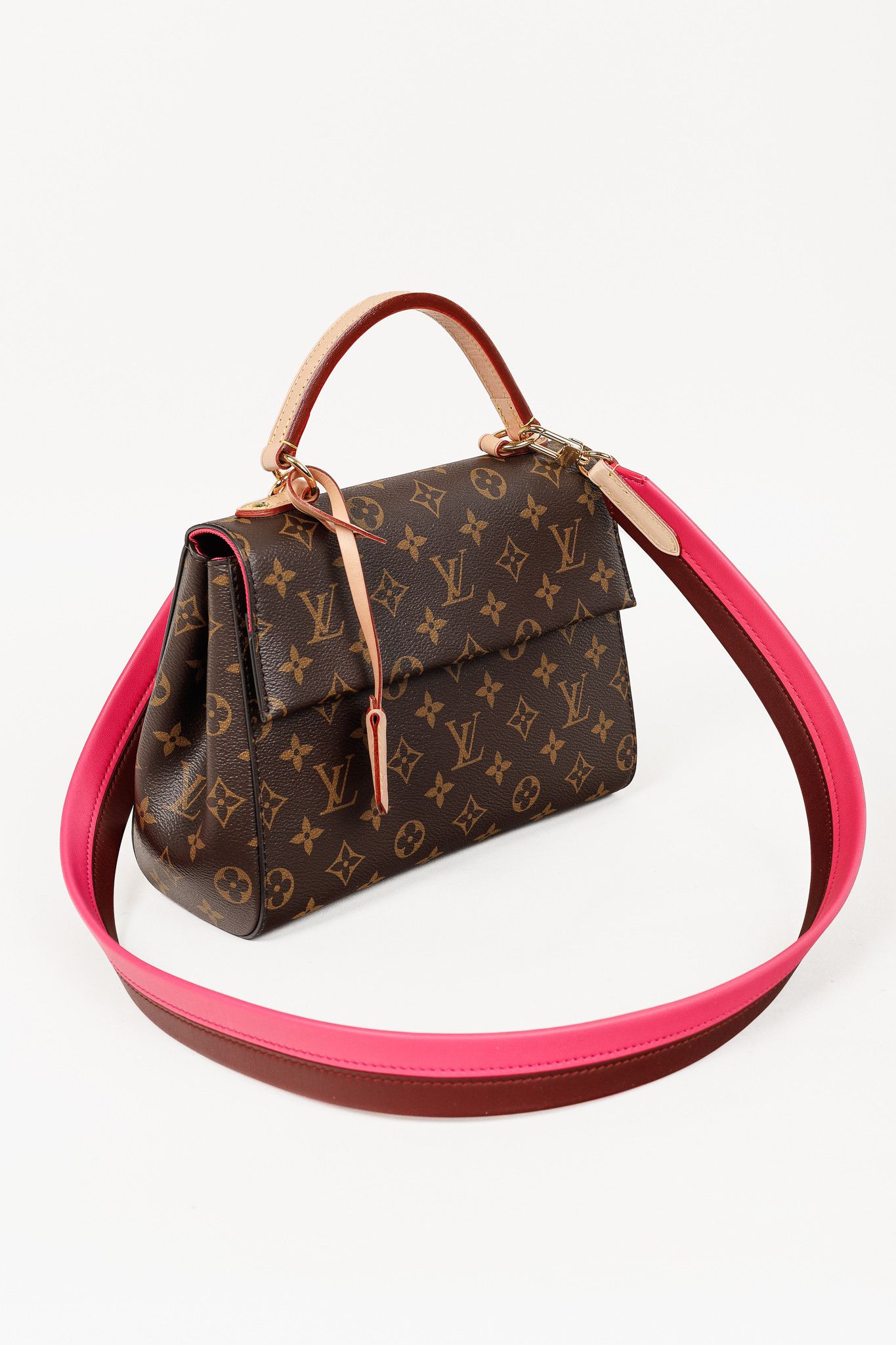 Louis Vuitton Louis Vuitton Cluny BB Monogram Bordeaux & Fuchsia-Strap Bag Size ONE SIZE - 6 Thumbnail