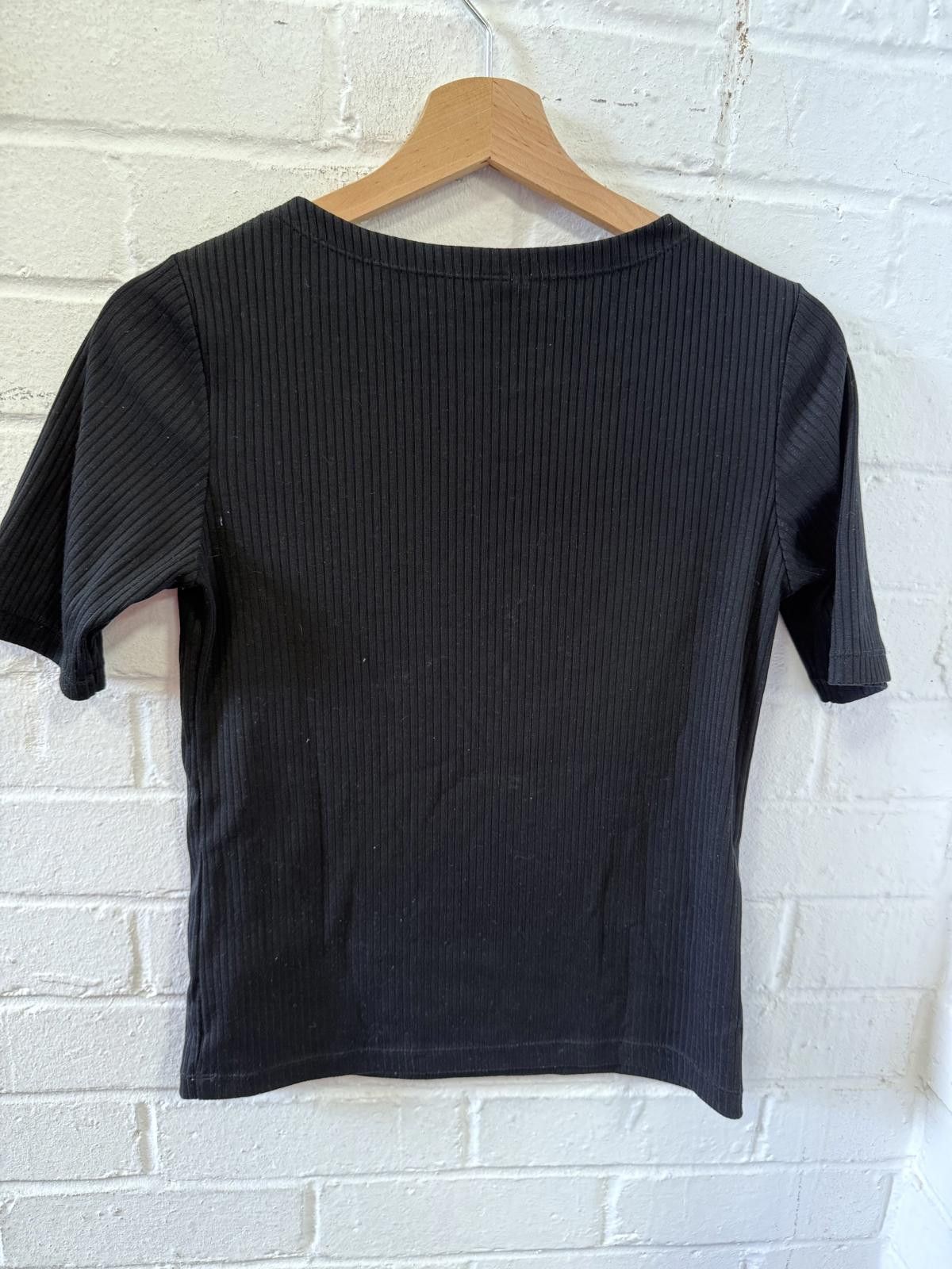 Designer Chic Black Ribbed Top - Size S Size S / US 4 / IT 40 - 4 Thumbnail